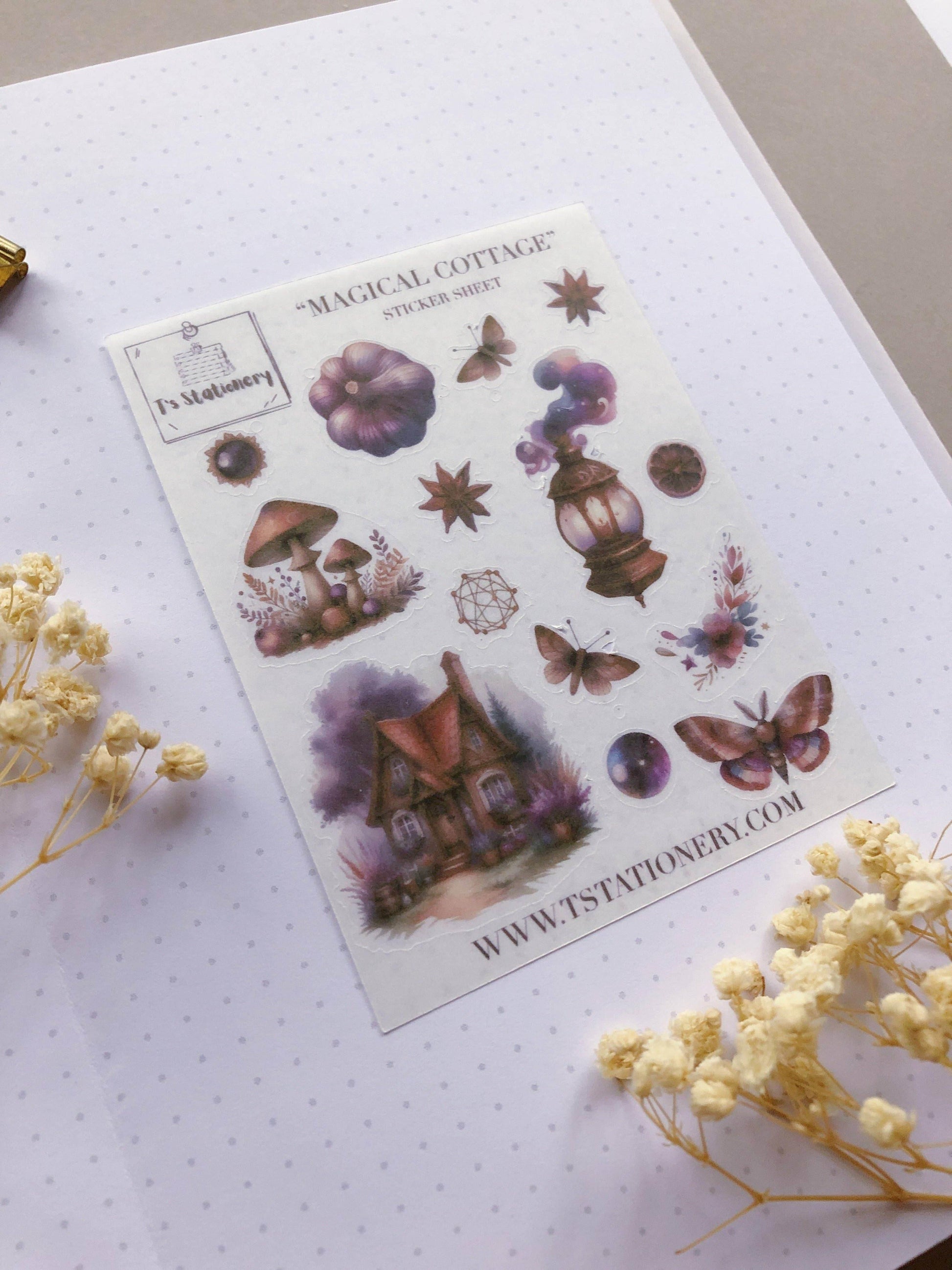 T's Stationery - Washi-stickervel „Magical Cottage” - The Dreamer's Bookshop.