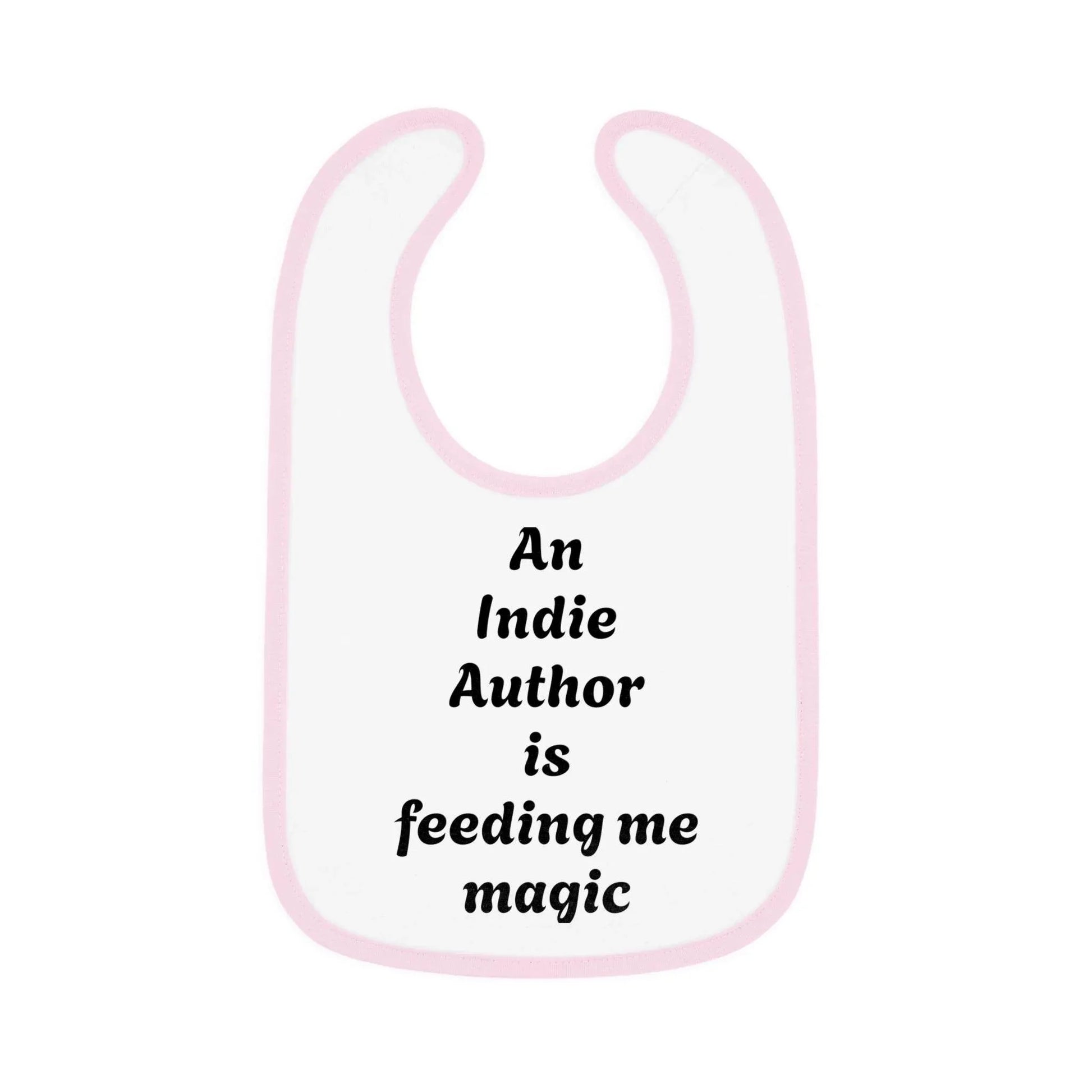 US - Indie Author Baby Bib - Feeding Me Magic Contrast Trim Jersey Bib - The Dreamer's Bookshop.