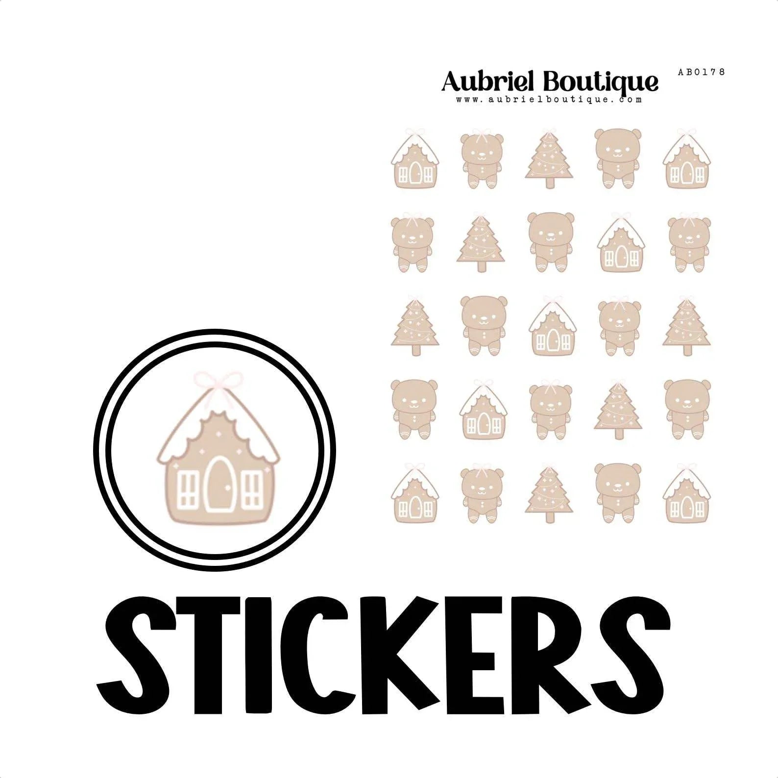 AubrielBoutique - KERST, plannerstickers — AB0178 - The Dreamer's Bookshop.