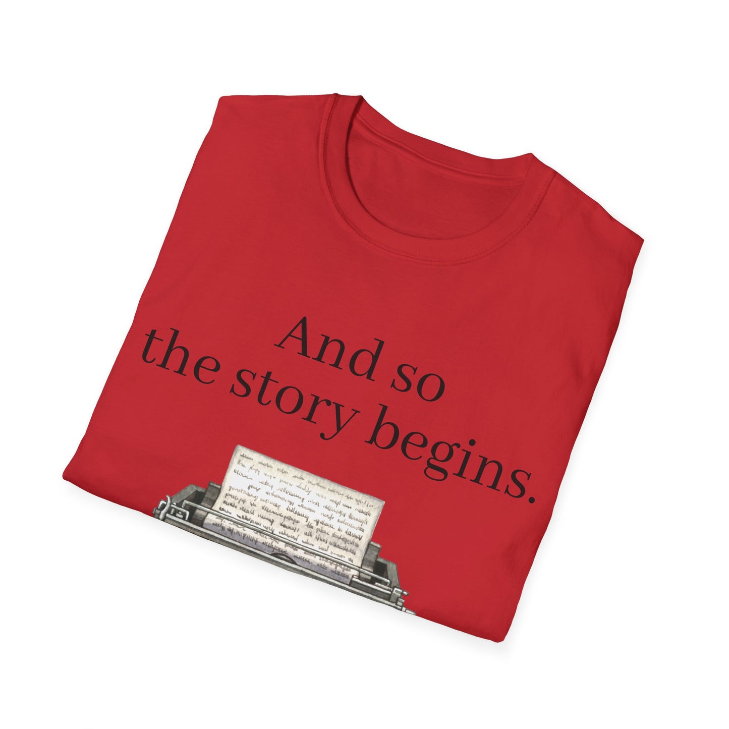 Unisex T-Shirt - Vintage Writing "Story Begins" for Book Lovers
