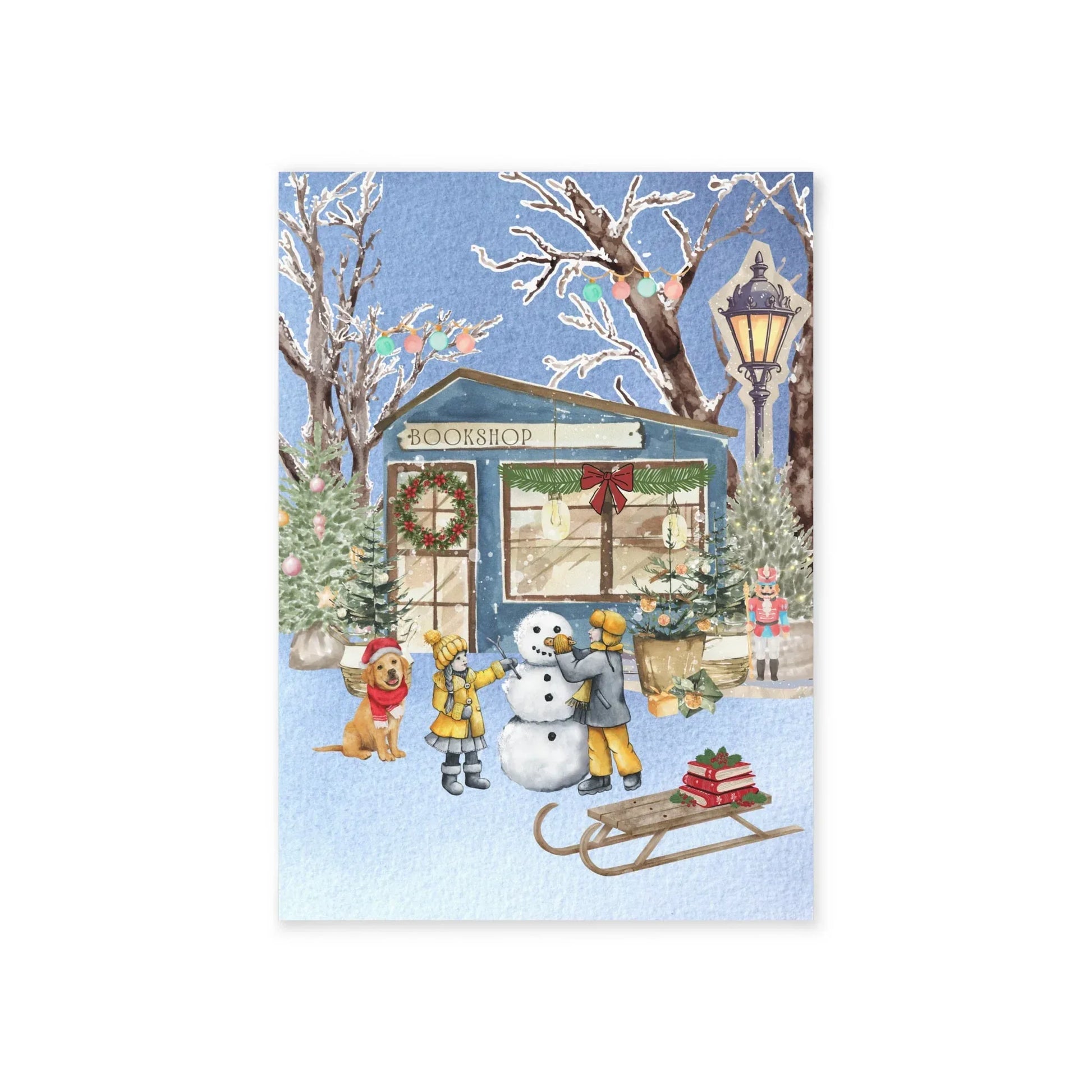 The Dreamer's Bookshop "Winter Bookshop" Christmas Card - The Dreamer's Bookshop.