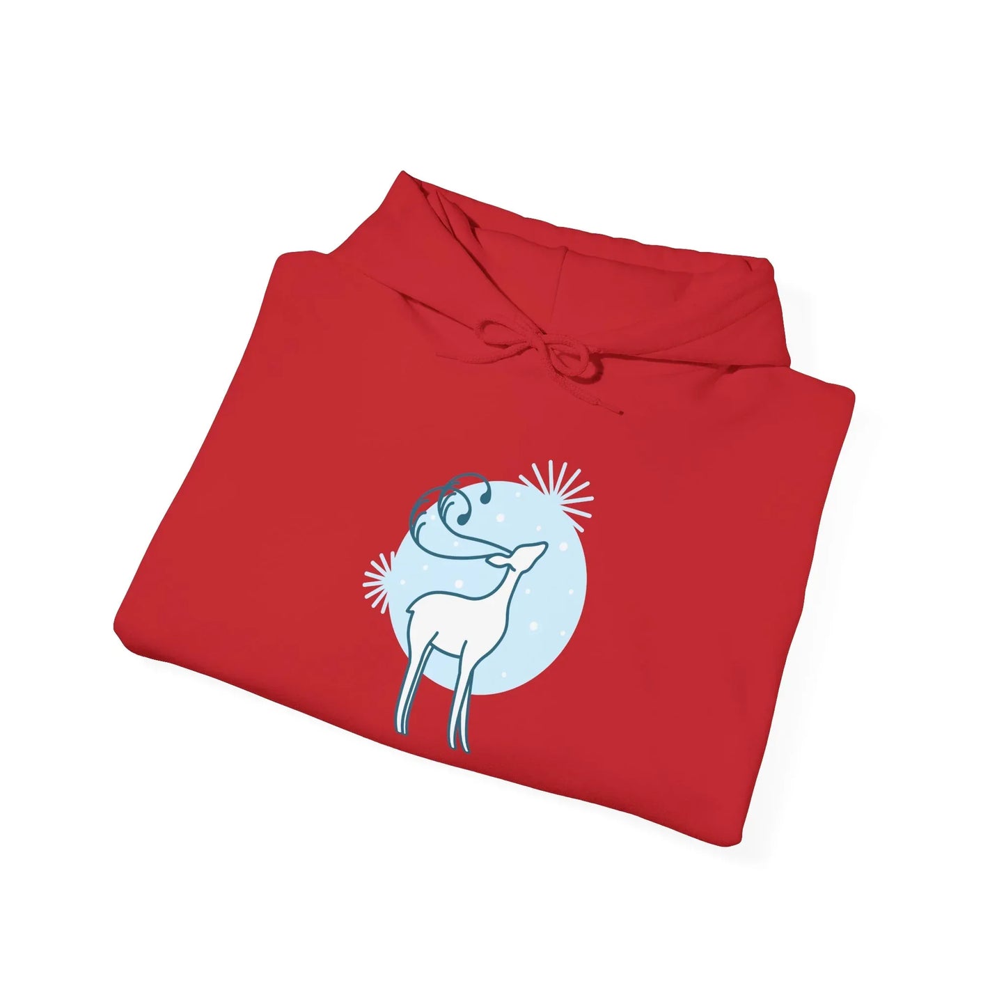 Christmas Deer Unisex Hooded Sweatshirt - Cozy Literary Apparel - The Dreamer's Bookshop.