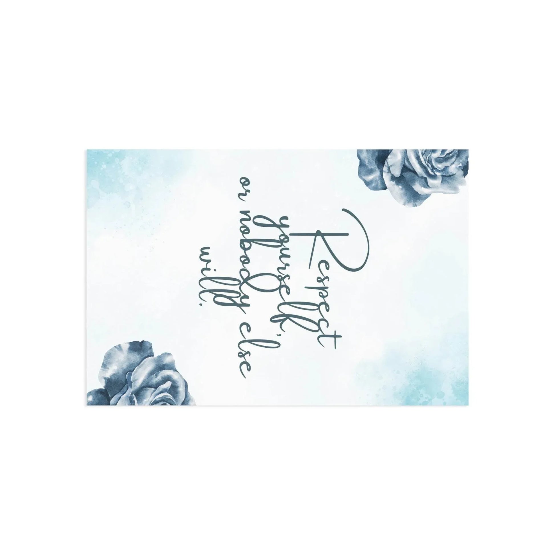 The Dreamer's Bookshop Blue Flower "Respect Yourself" Art Print Card - The Dreamer's Bookshop.