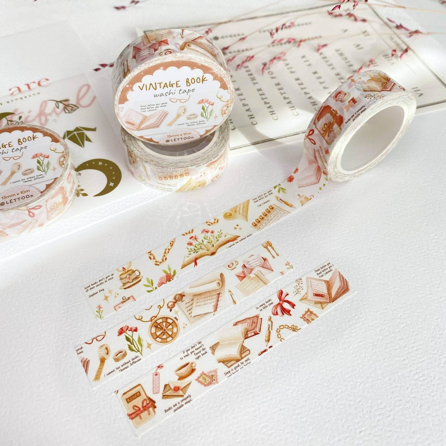 LETTOOn - Washi Tape - Vintage boek - The Dreamer's Bookshop.