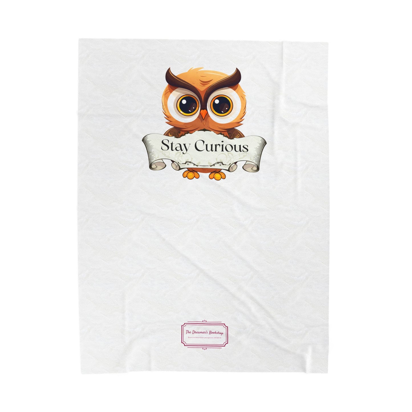 Cozy Velveteen Plush Blanket - "Stay Curious"- Book Lovers and Cozy Nights