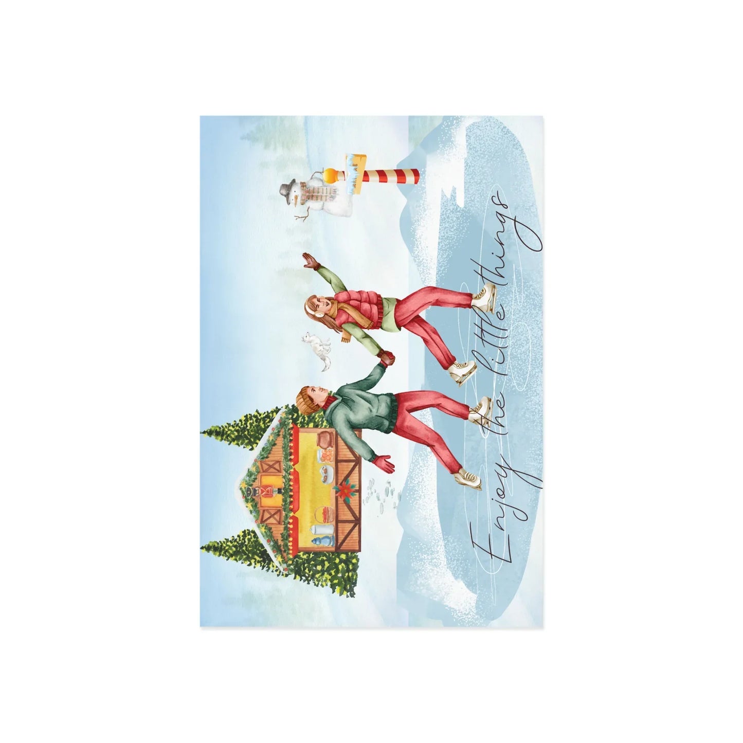 The Dreamer's Bookshop "Ice Skating" Enjoy the Little Things Card - The Dreamer's Bookshop.