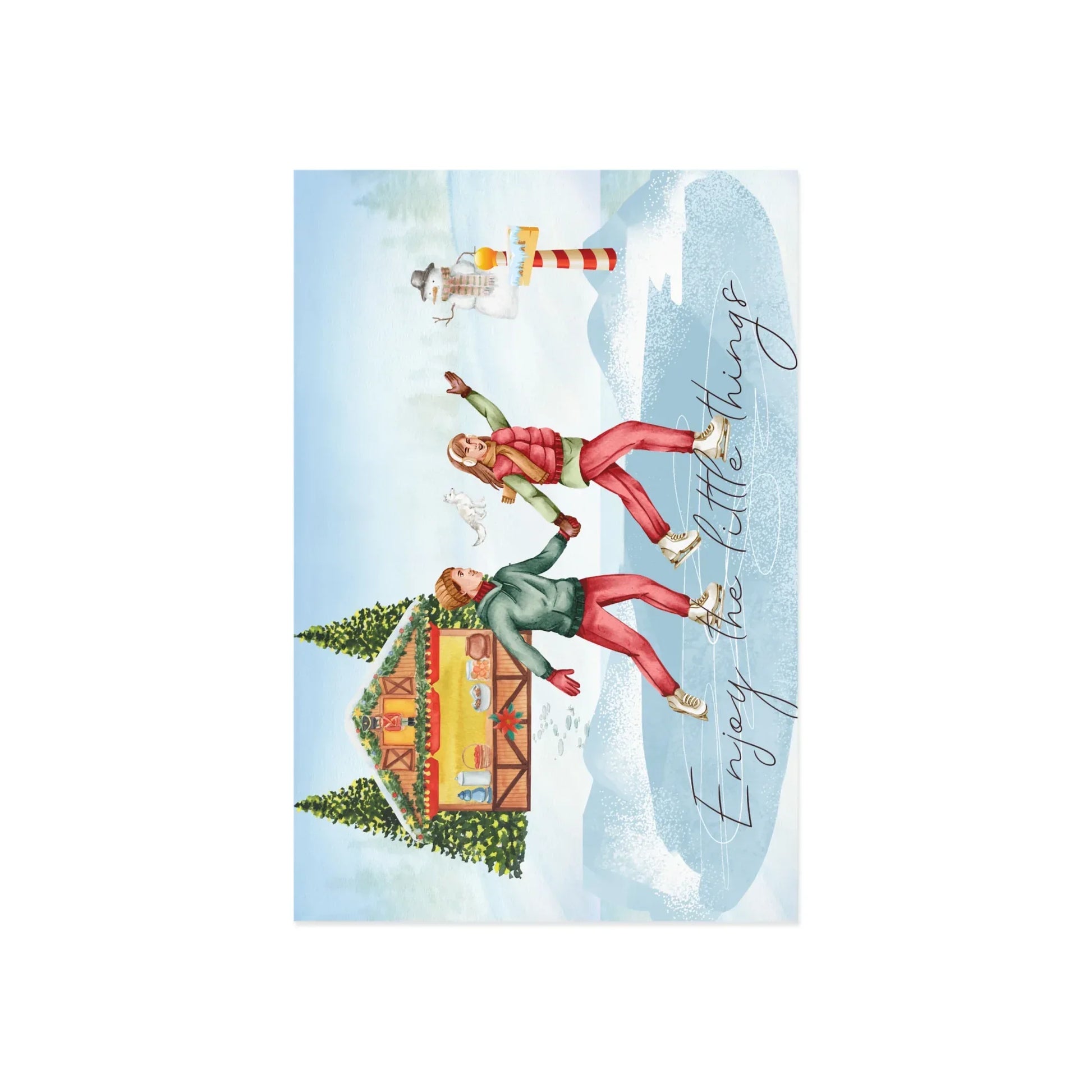 The Dreamer's Bookshop "Ice Skating" Enjoy the Little Things Card - The Dreamer's Bookshop.