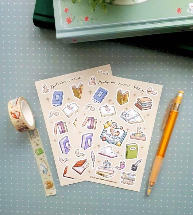 Dreamchaserart - Stickervel voor boekenwurmen - The Dreamer's Bookshop.