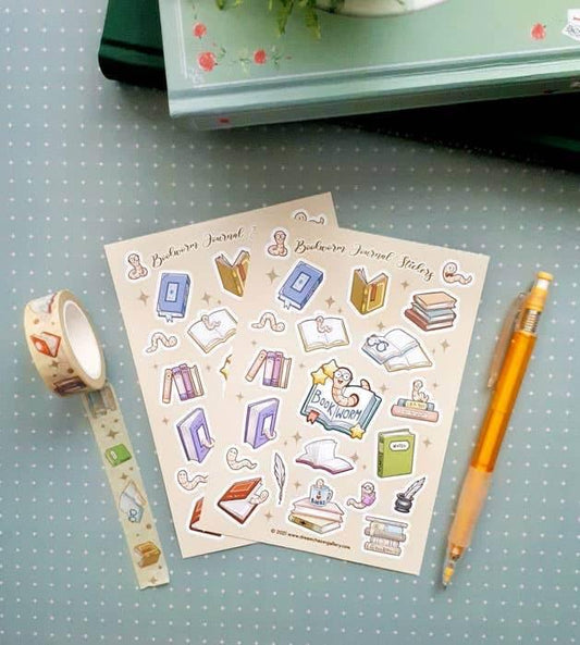 Dreamchaserart - Stickervel voor boekenwurmen - The Dreamer's Bookshop.