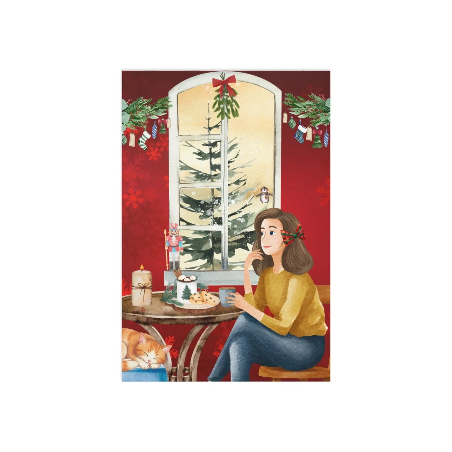 The Dreamer's Bookshop "Winter Café" Christmas Card - The Dreamer's Bookshop.