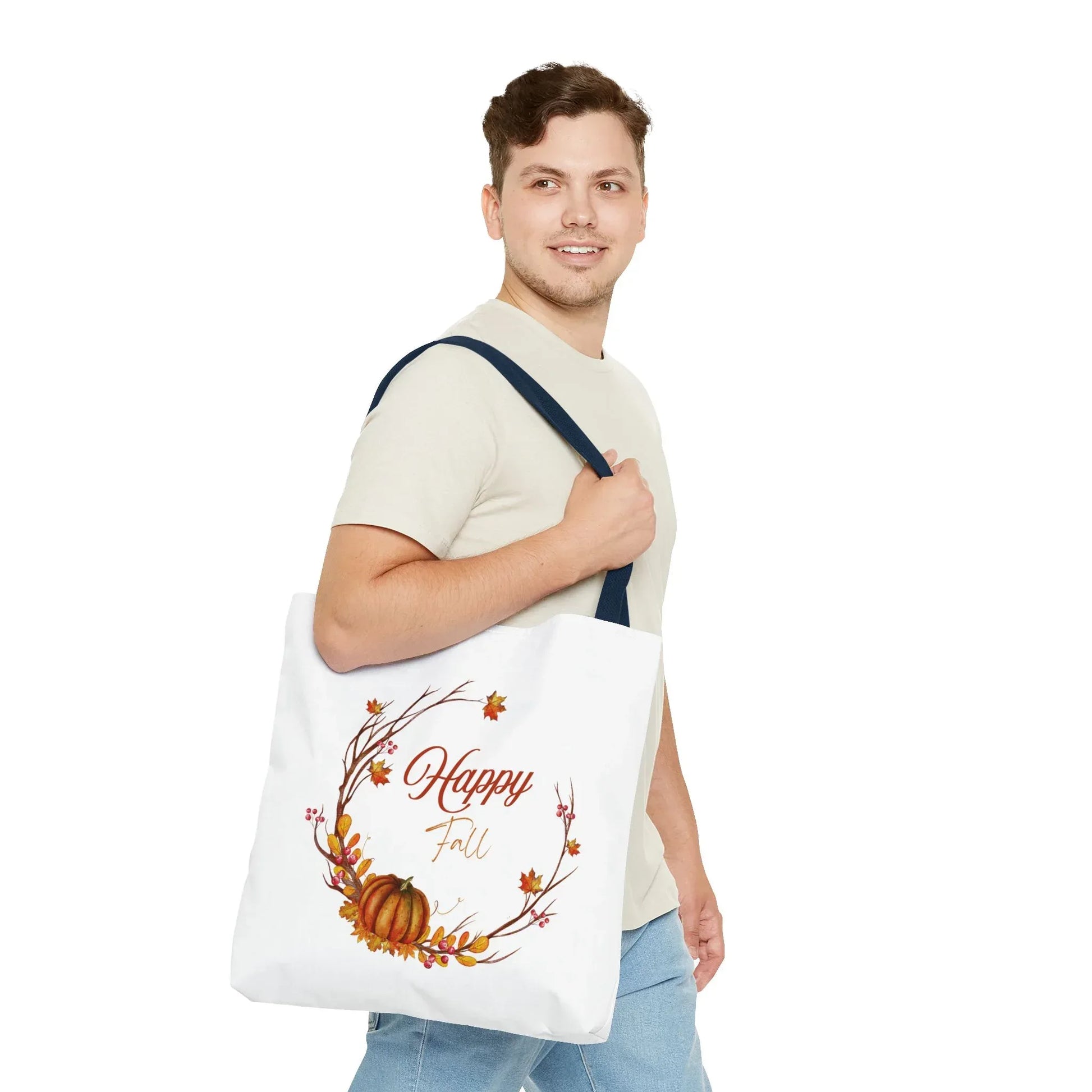 Happy Fall Tote Bag - Cozy Autumn Design - The Dreamer's Bookshop.