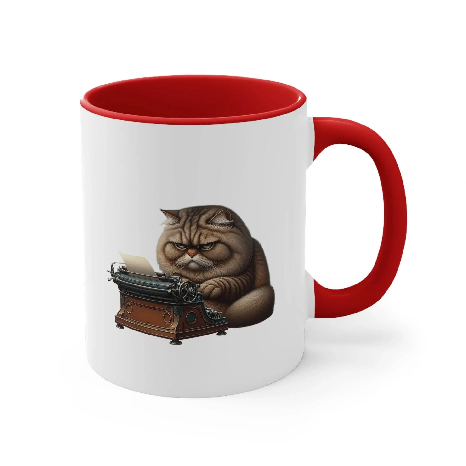 Funny Accent Mug - 11oz Grumpy Writer Cat - The Dreamer's Bookshop.