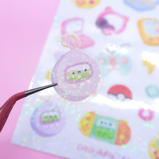 Little Lefty Lou - Holo Glitter schattige gamingstickers (S027) - The Dreamer's Bookshop.