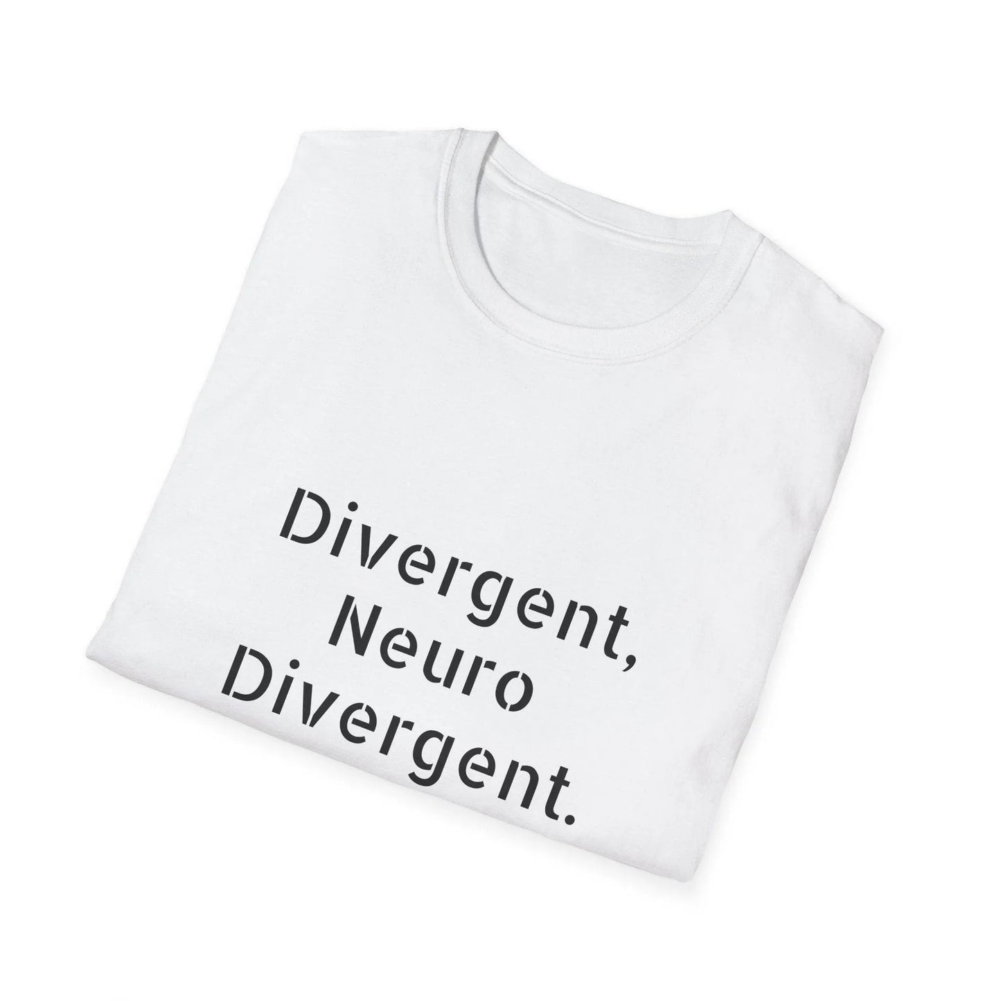 Divergent Neuro Divergent T-Shirt - Unisex Softstyle Tee for Neurodiversity Awareness - The Dreamer's Bookshop.