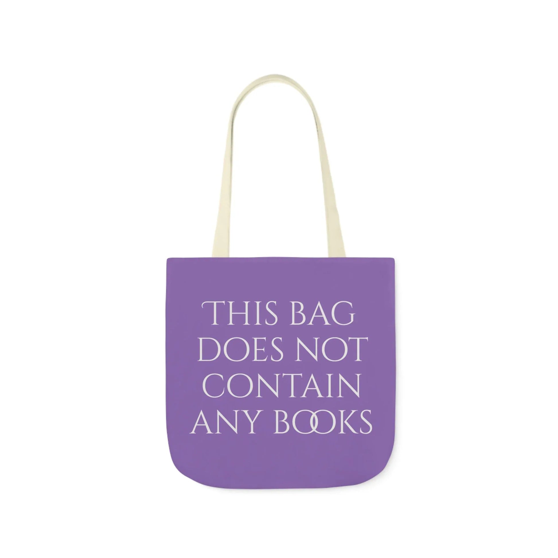 Funny Canvas Tote Bag - "This Bag Does Not Contain Any Books" - 5-Color Straps - The Dreamer's Bookshop.