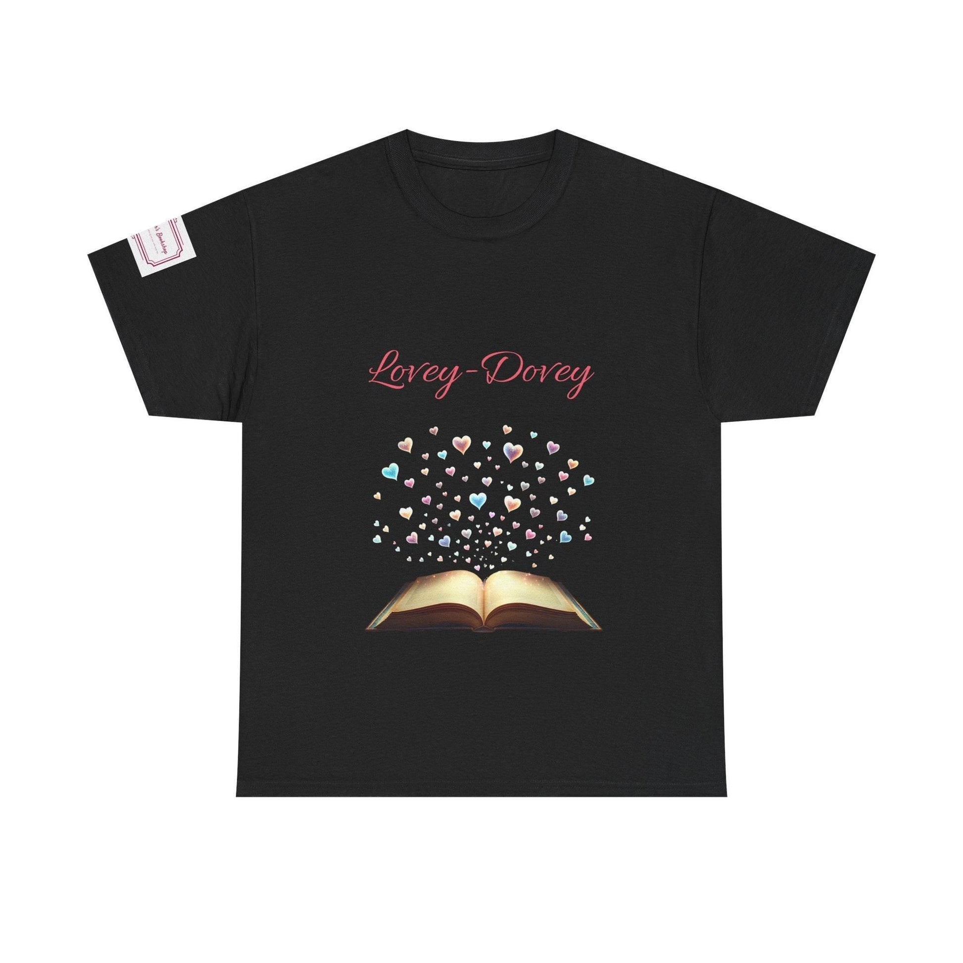 Lovey-Dovey - Unisex Heavy Cotton Tee - Sweet Romance - The Dreamer's Bookshop.