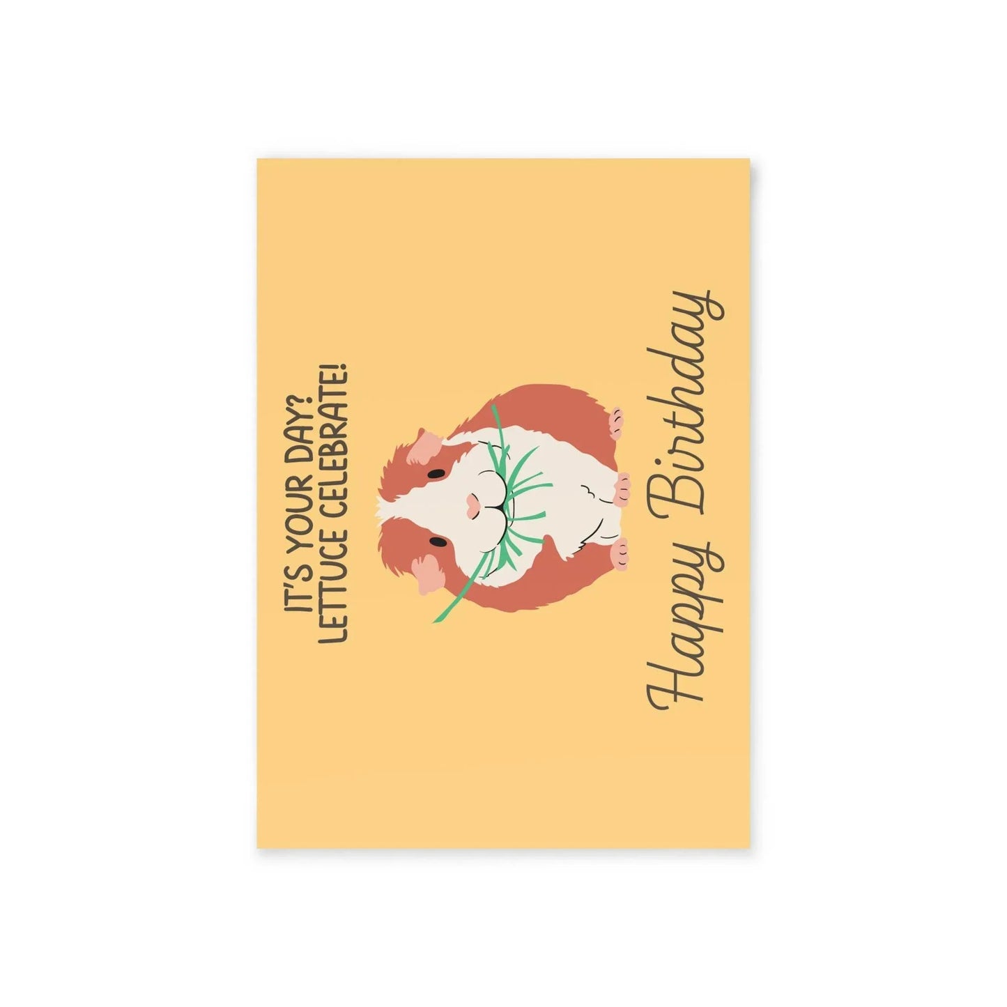 The Dreamer's Bookshop Cute "Lettuce Celebrate" Guinea Pig Birthday Card - The Dreamer's Bookshop.