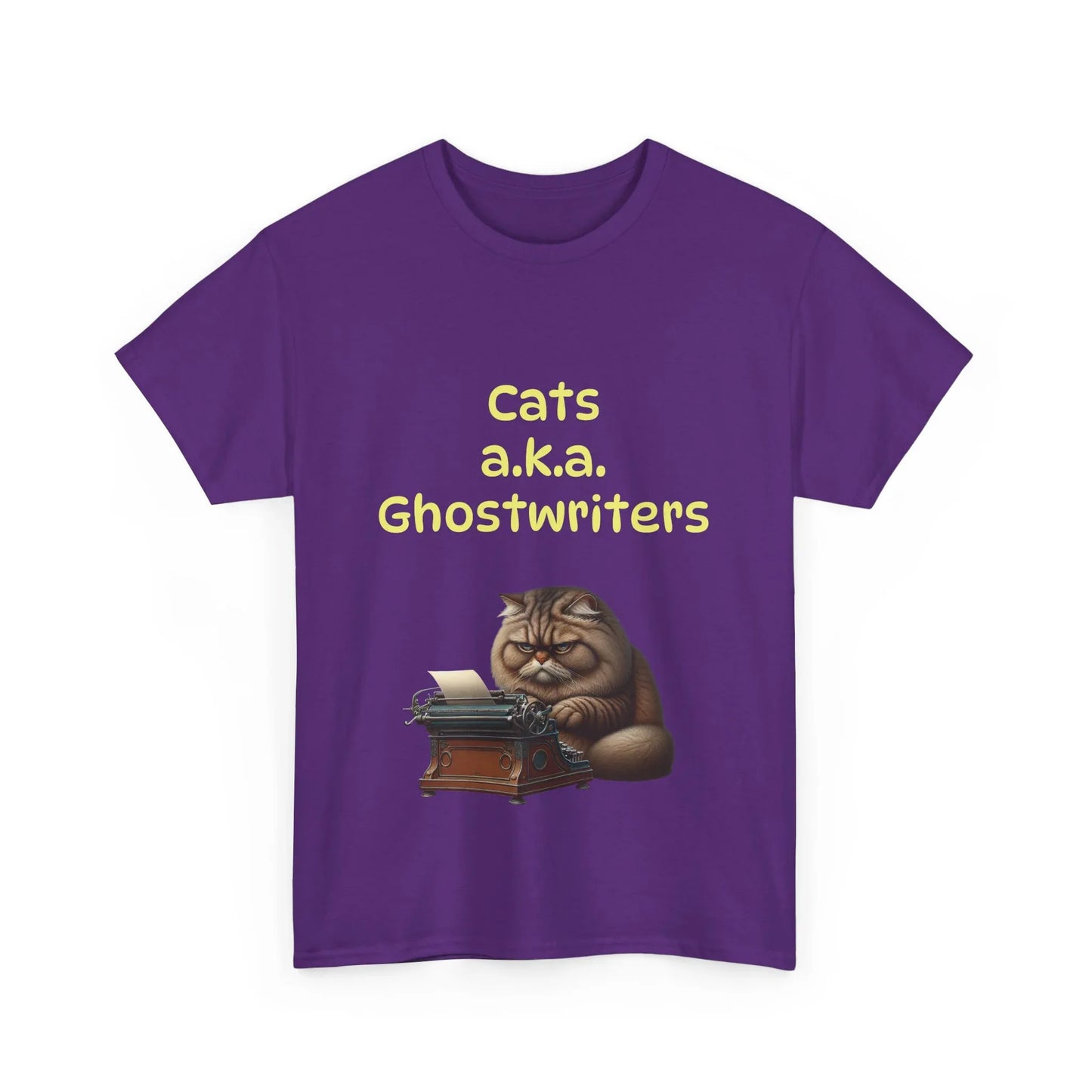 Book Lover's Unisex Heavy Cotton Tee - "Cats Ghostwriters" - The Dreamer's Bookshop.