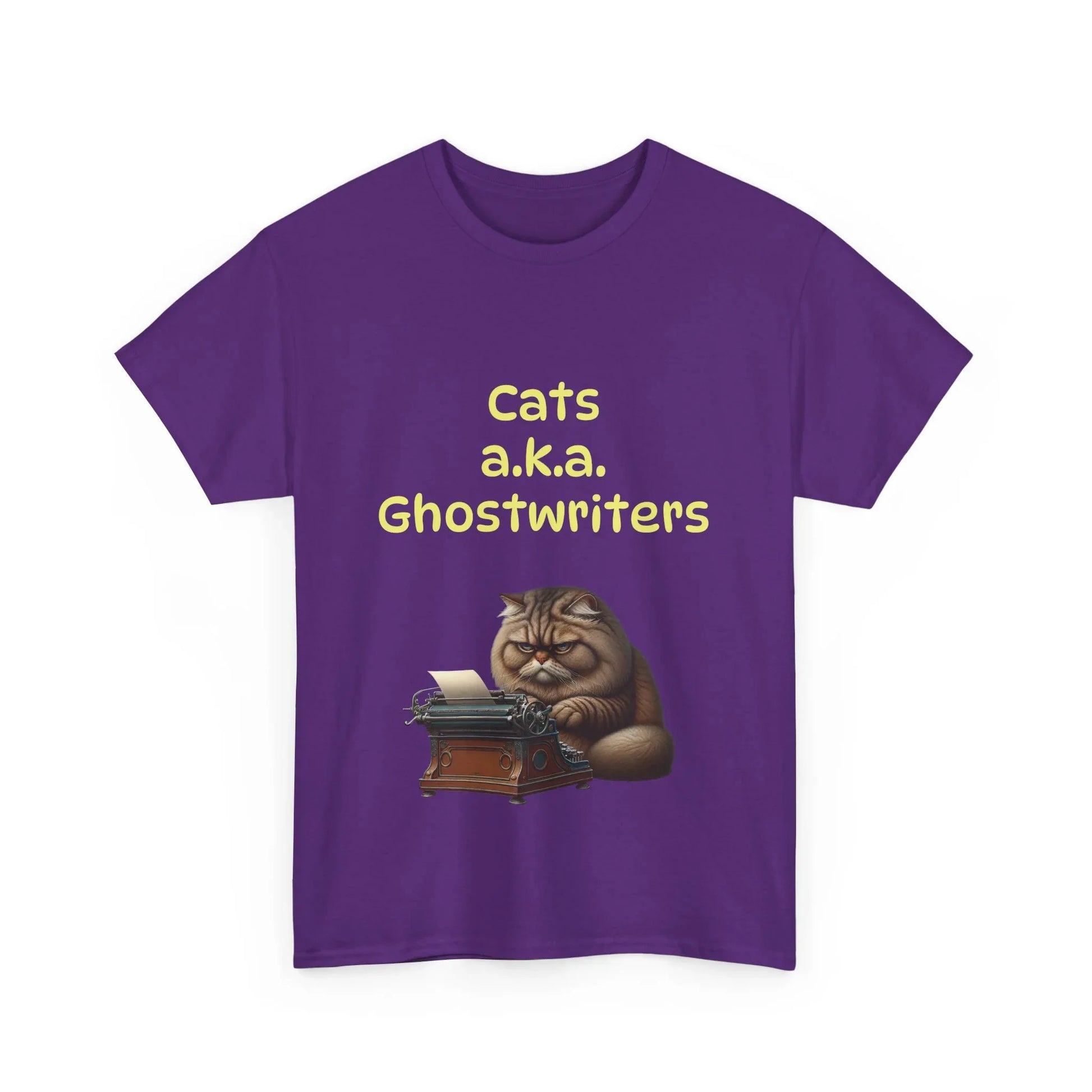 Book Lover's Unisex Heavy Cotton Tee - "Cats Ghostwriters" - The Dreamer's Bookshop.