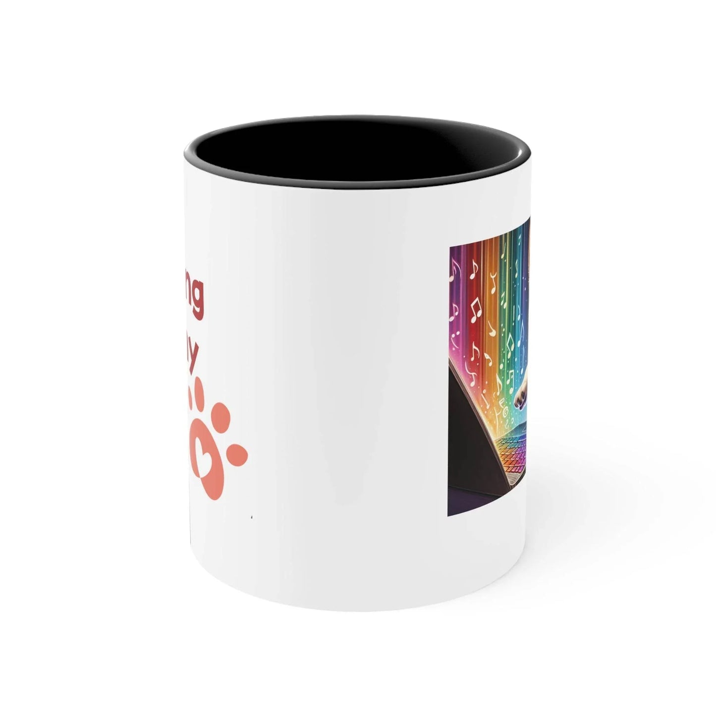 Funny Colorful Accent Mug - 11oz Dog Writer Coffee Cup - The Dreamer's Bookshop.