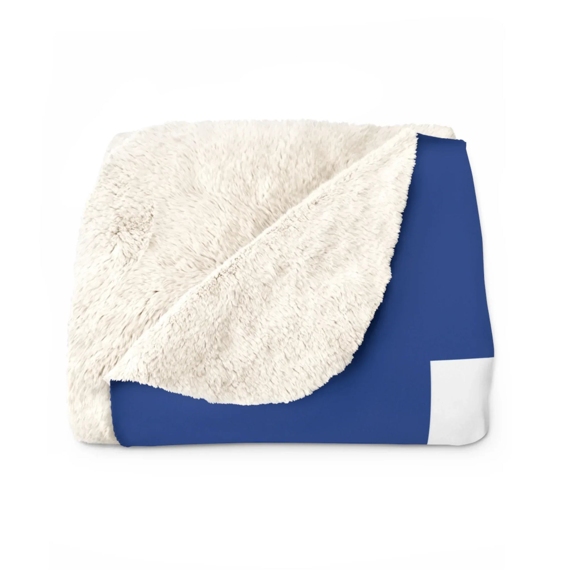 Cozy Sherpa Fleece Blanket - Blue 'Winter Deer' Design - The Dreamer's Bookshop.
