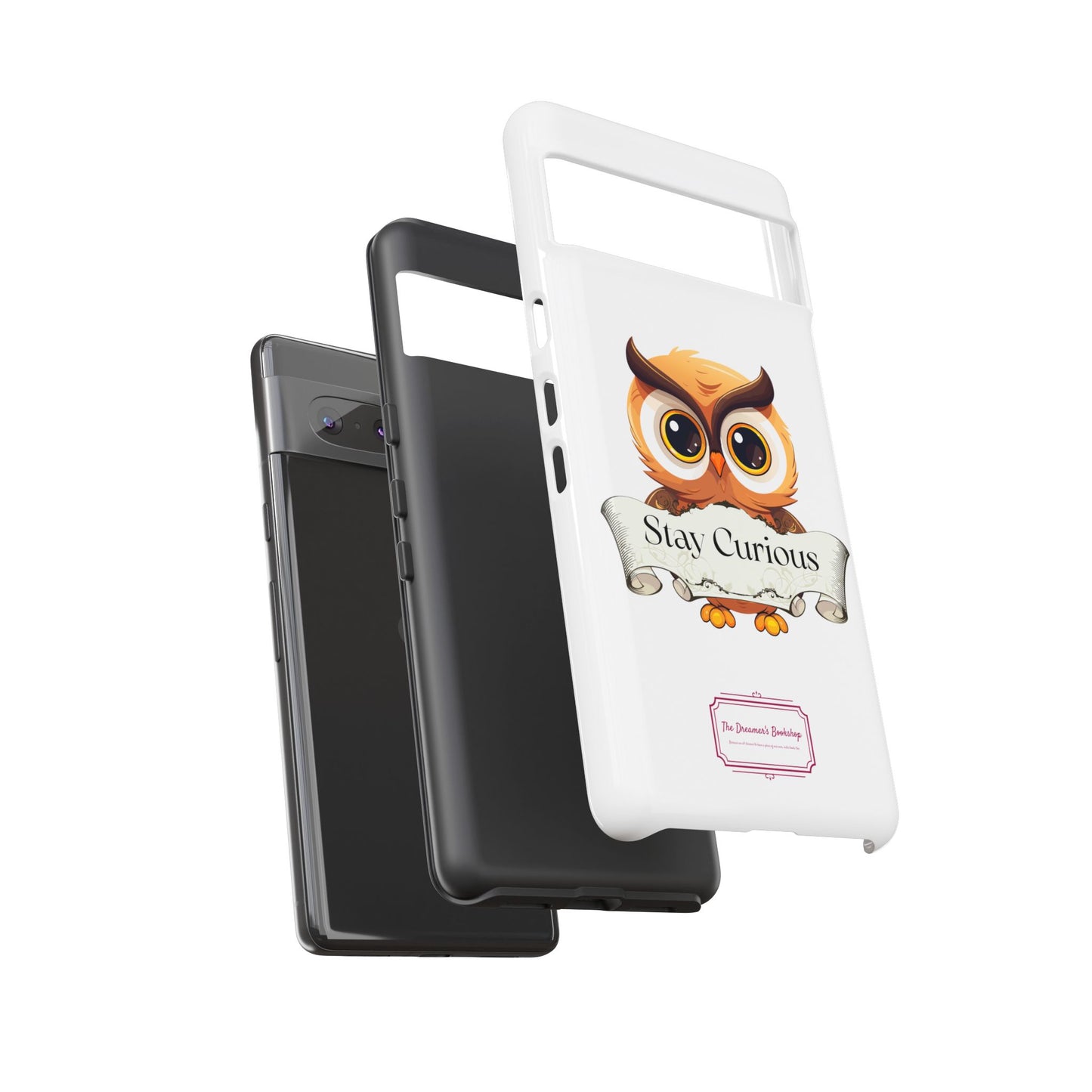 Google - Artistic Phone Case with Stay Curious - The Dreamer's Bookshop Design - Tough Cases