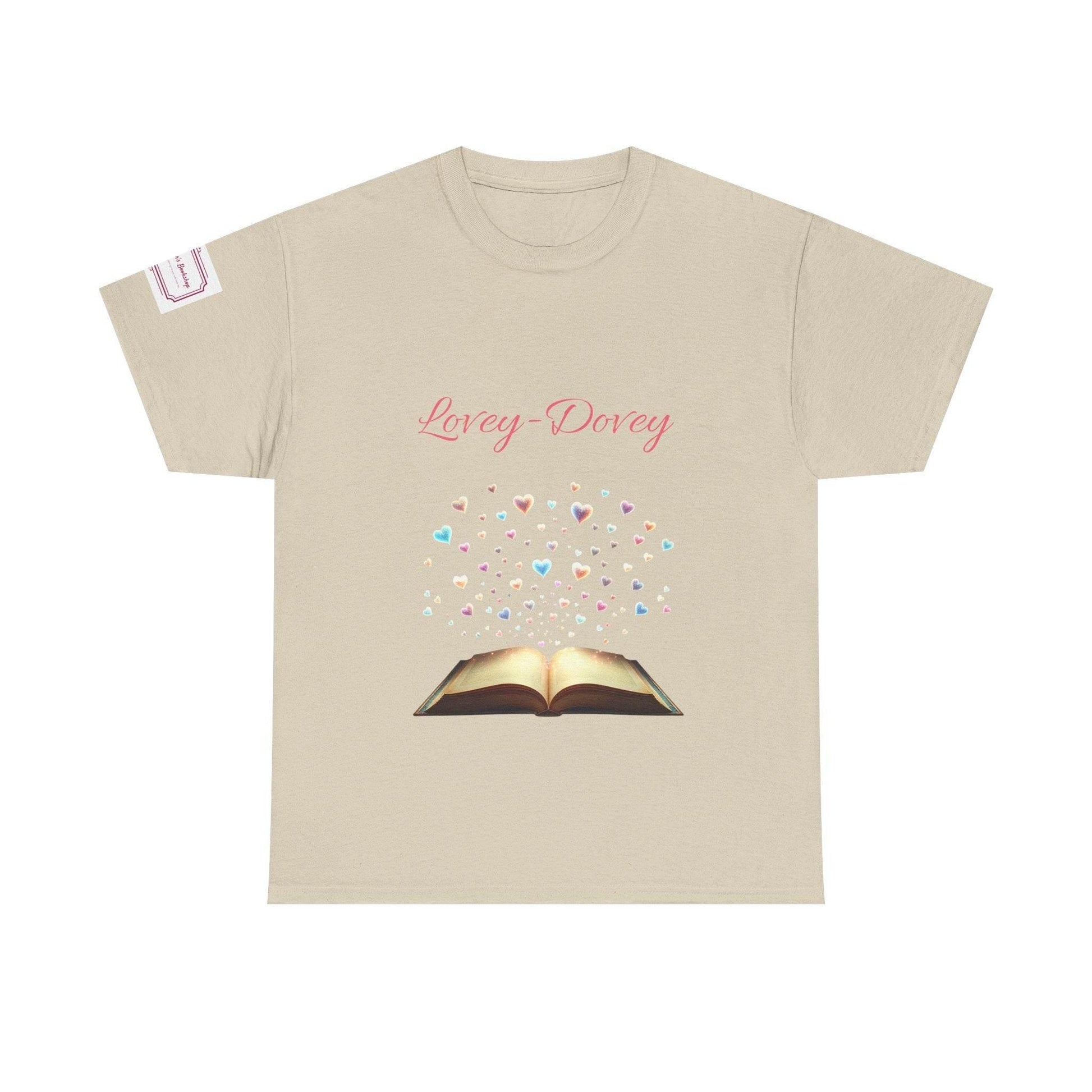 Lovey-Dovey - Unisex Heavy Cotton Tee - Sweet Romance - The Dreamer's Bookshop.