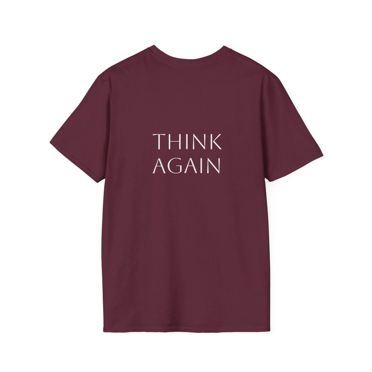 Unisex Softstyle T-Shirt - 'Think Again' - The Dreamer's Bookshop.