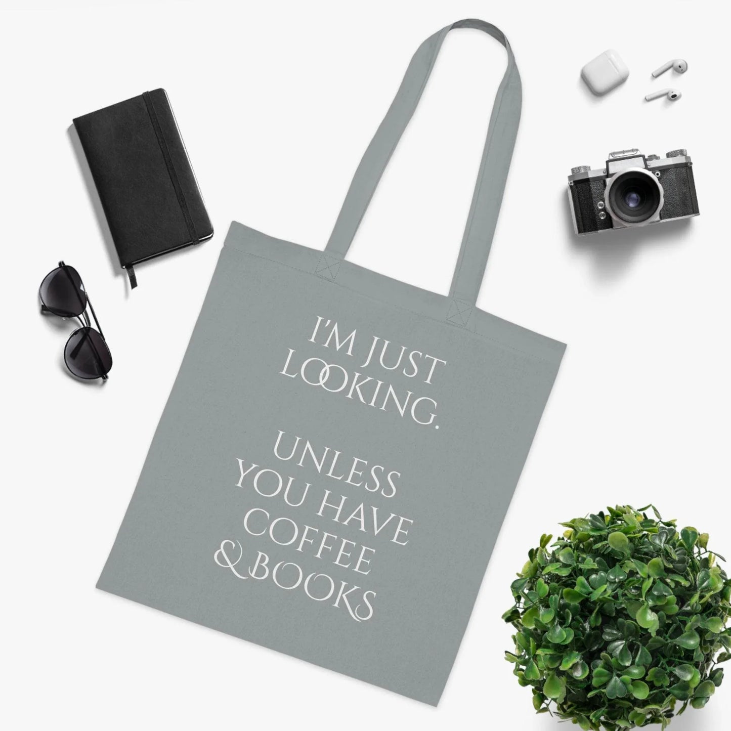 Coffee & Books Cotton Tote - Perfect for Book Lovers - The Dreamer's Bookshop.