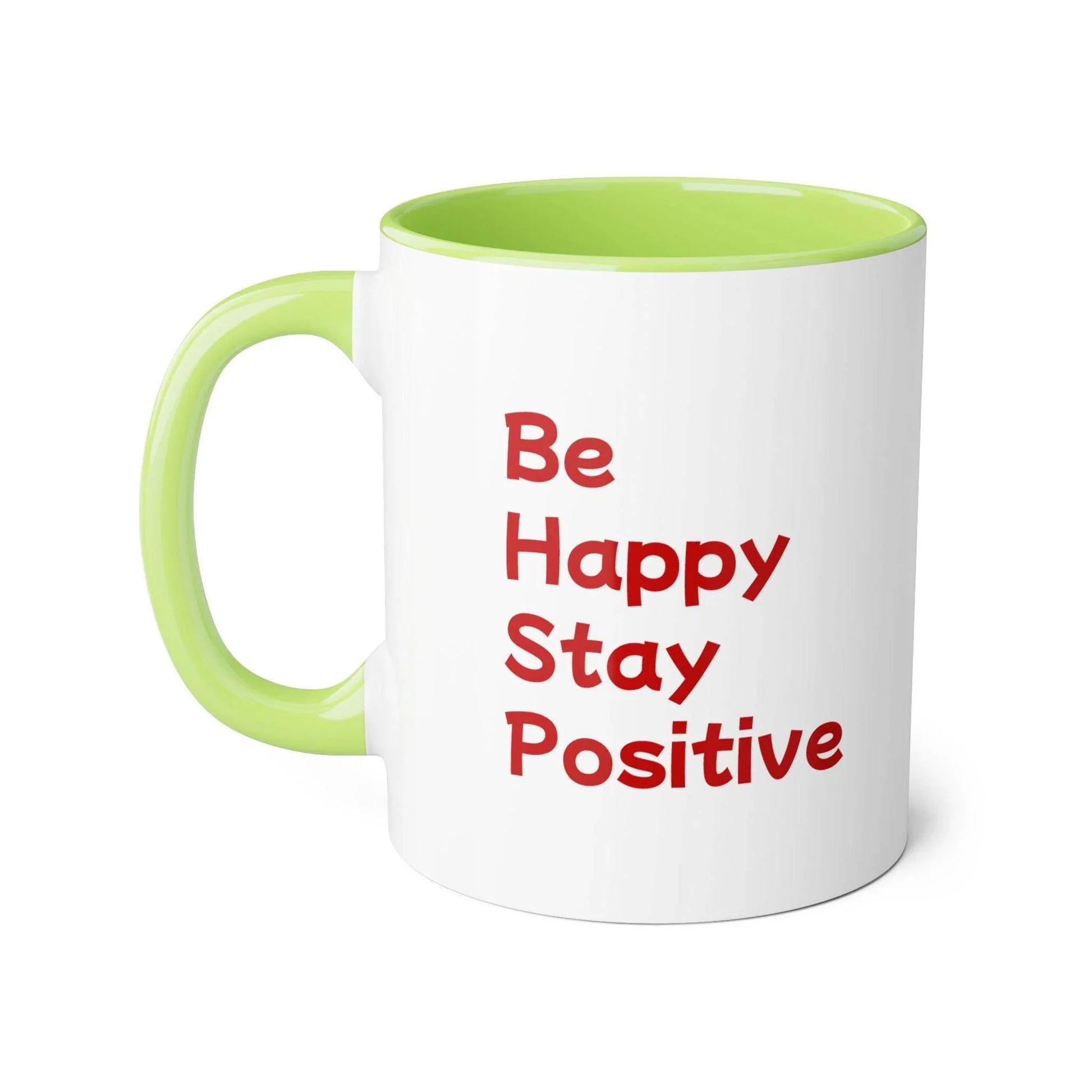 Be Happy Stay Positive Accent Mug - 11oz Coffee Cup for Daily Inspiration - The Dreamer's Bookshop.