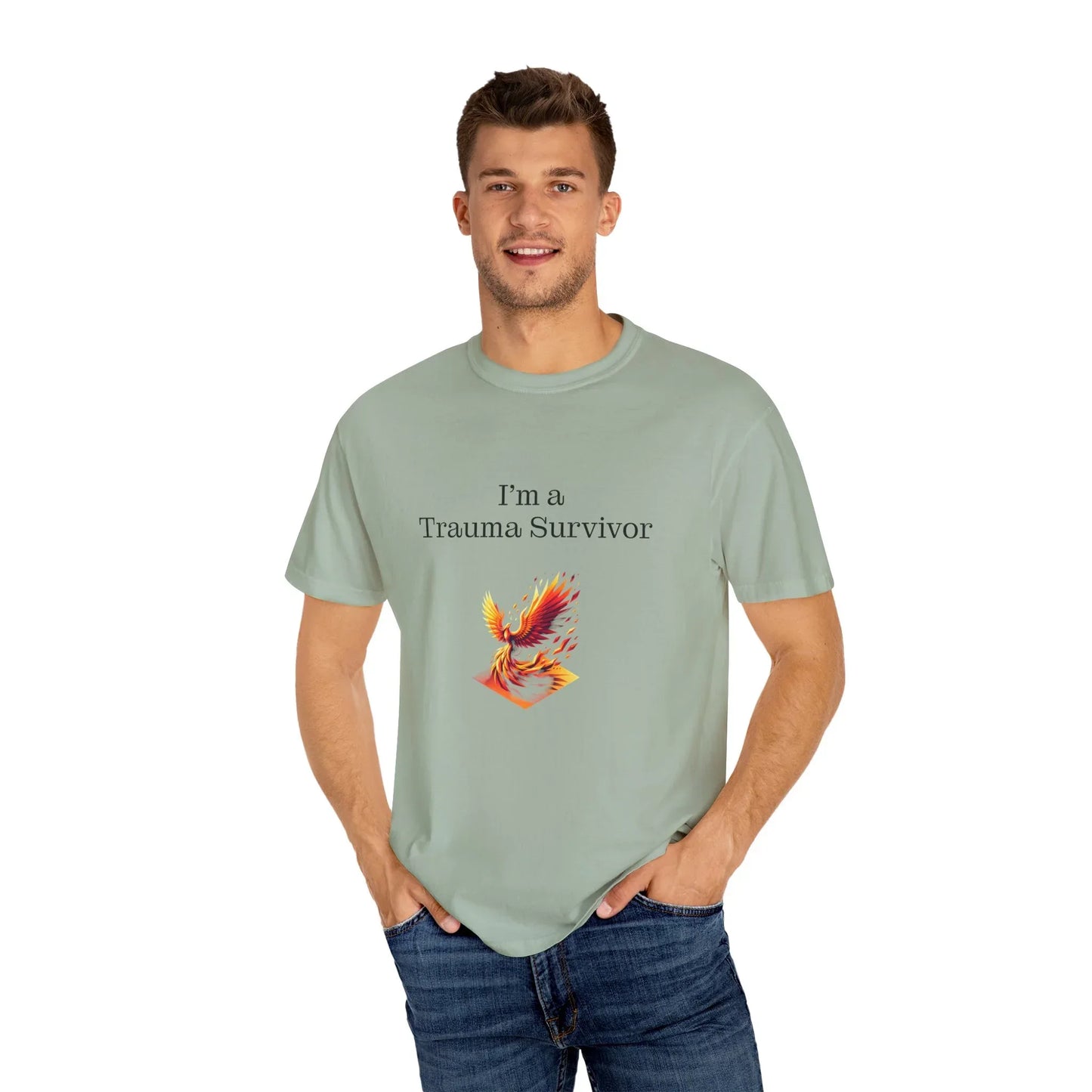 Trauma Survivor Unisex Garment-Dyed T-Shirt - Empowering Supportive Apparel - The Dreamer's Bookshop.