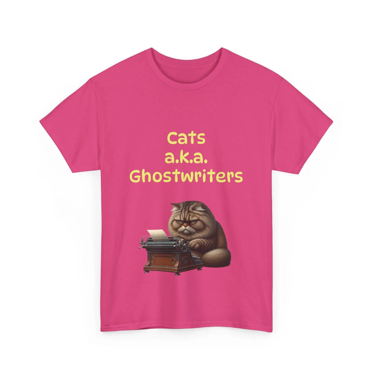 Book Lover's Unisex Heavy Cotton Tee - "Cats Ghostwriters" - The Dreamer's Bookshop.