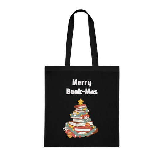 Inspirational Cotton Tote Bag - "Merry Book-Mas" by The Dreamer's Bookstore - The Dreamer's Bookshop.