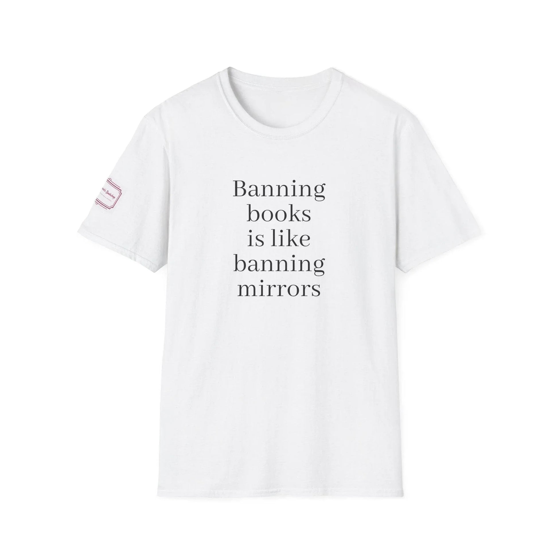 Inspirational Unisex Softstyle T-Shirt - 'Banning Books' Motivational Design - The Dreamer's Bookshop.