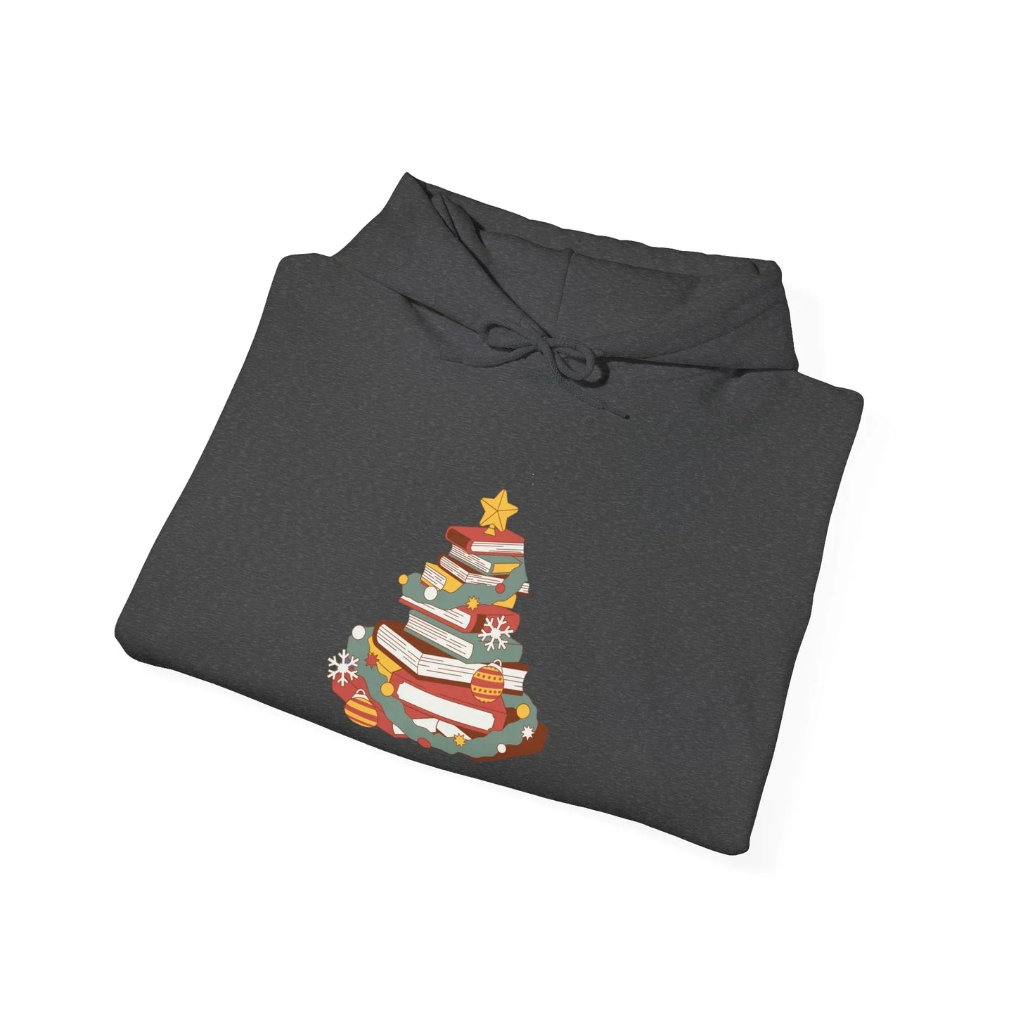 Christmas Book Tree Unisex Hooded Sweatshirt - Cozy Literary Apparel - The Dreamer's Bookshop.