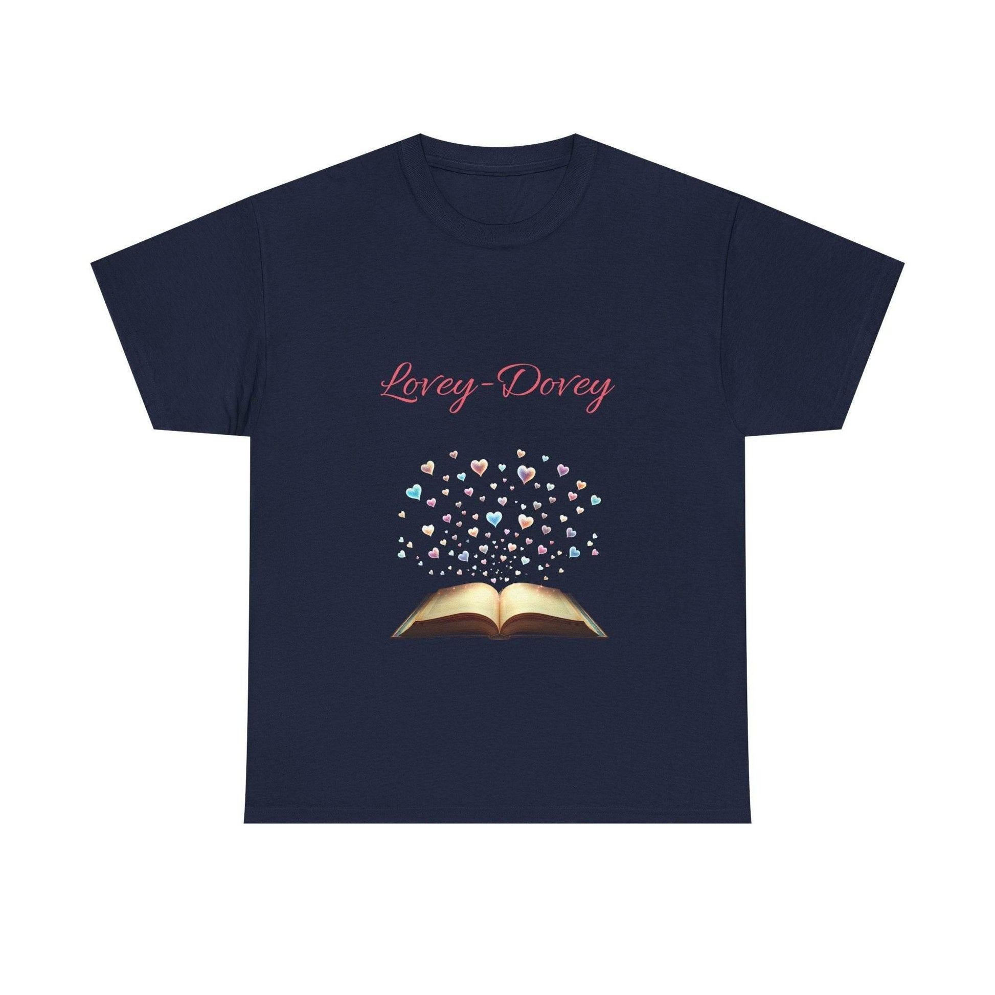 Lovey-Dovey - Unisex Heavy Cotton Tee - Sweet Romance - The Dreamer's Bookshop.