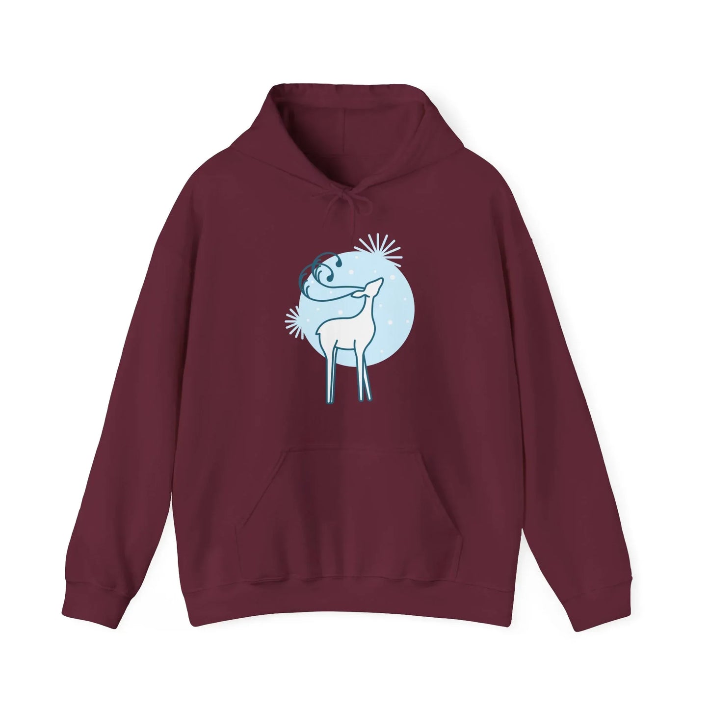 Christmas Deer Hoodie - Cozy Unisex Sweatshirt for Book Lovers - The Dreamer's Bookshop.