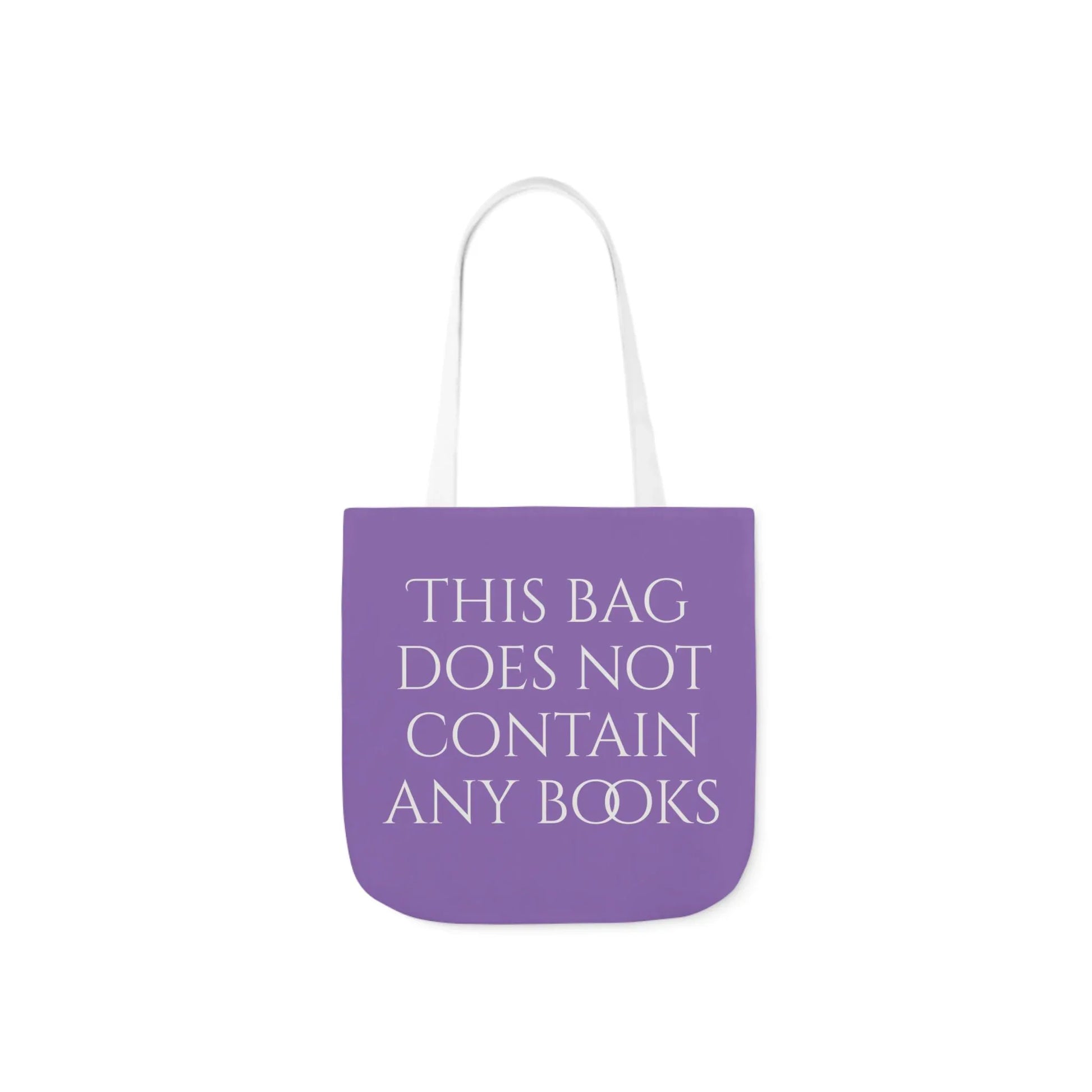 Funny Canvas Tote Bag - "This Bag Does Not Contain Any Books" - 5-Color Straps - The Dreamer's Bookshop.