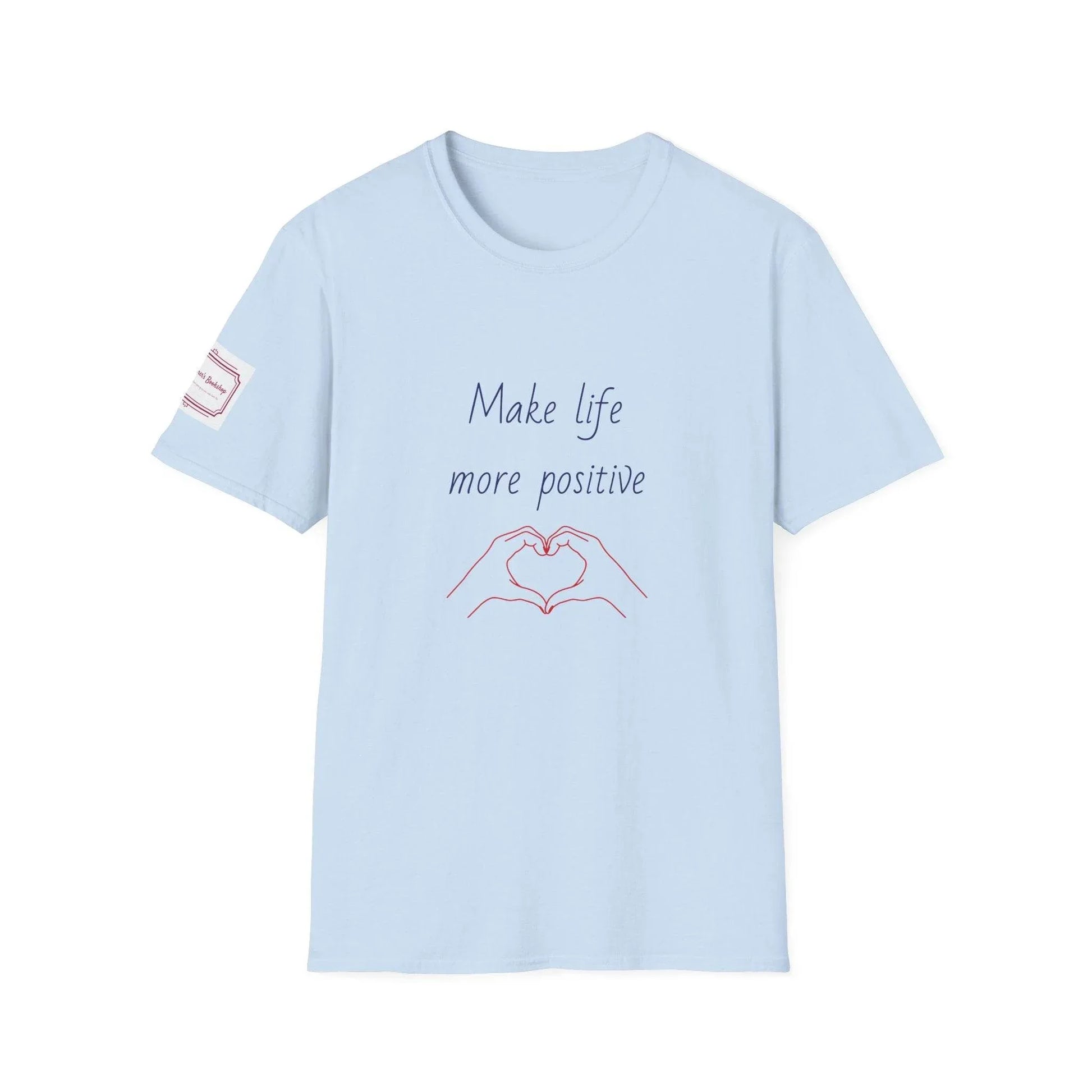 Positive Vibe Unisex Softstyle T-Shirt - 'Make Life More Positive' - The Dreamer's Bookshop.