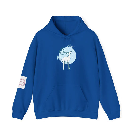 Christmas Deer Unisex Hooded Sweatshirt - Cozy Literary Apparel - The Dreamer's Bookshop.