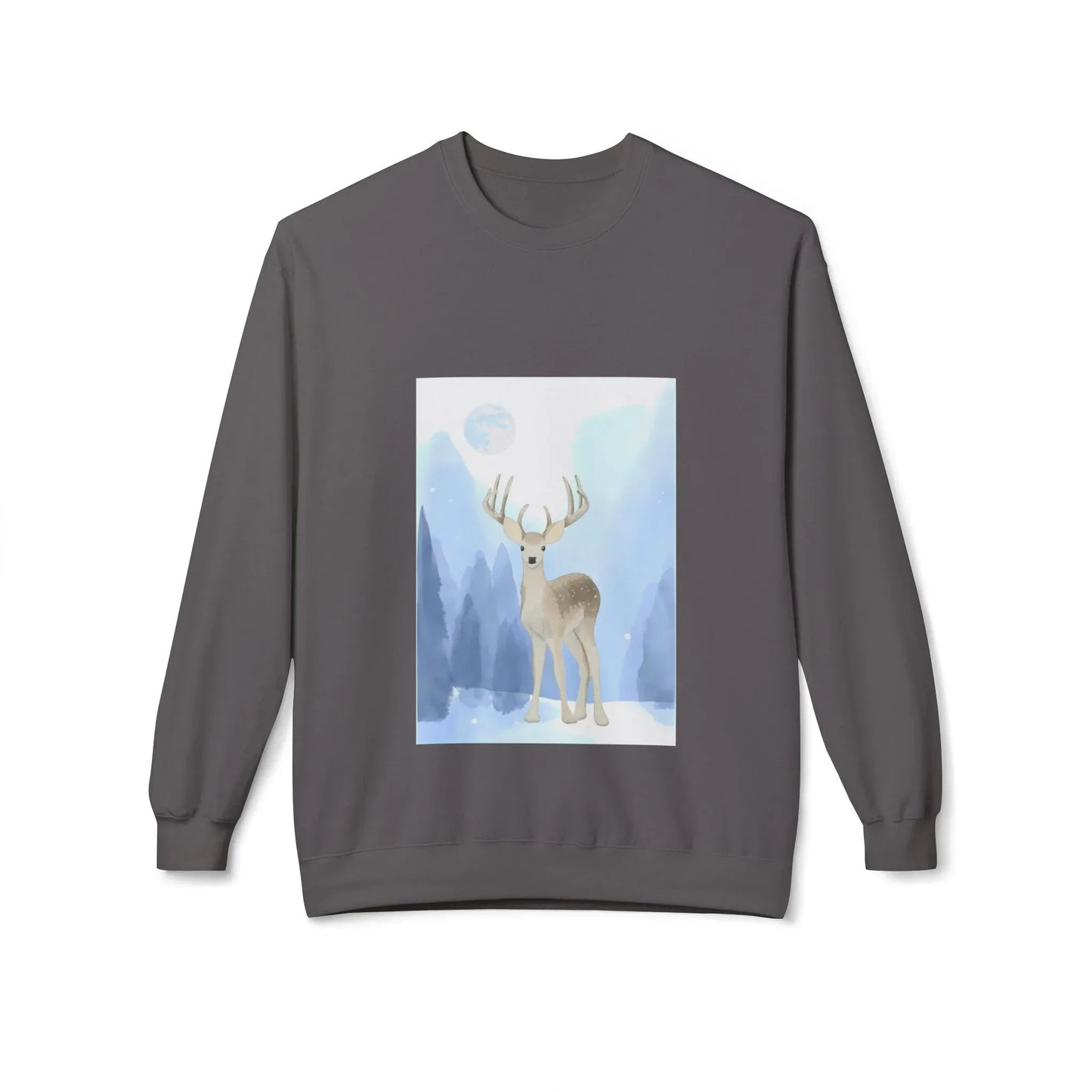 Winter Deer Unisex Fleece Crewneck Sweatshirt - Ideal Gift Cozy Days - The Dreamer's Bookshop.