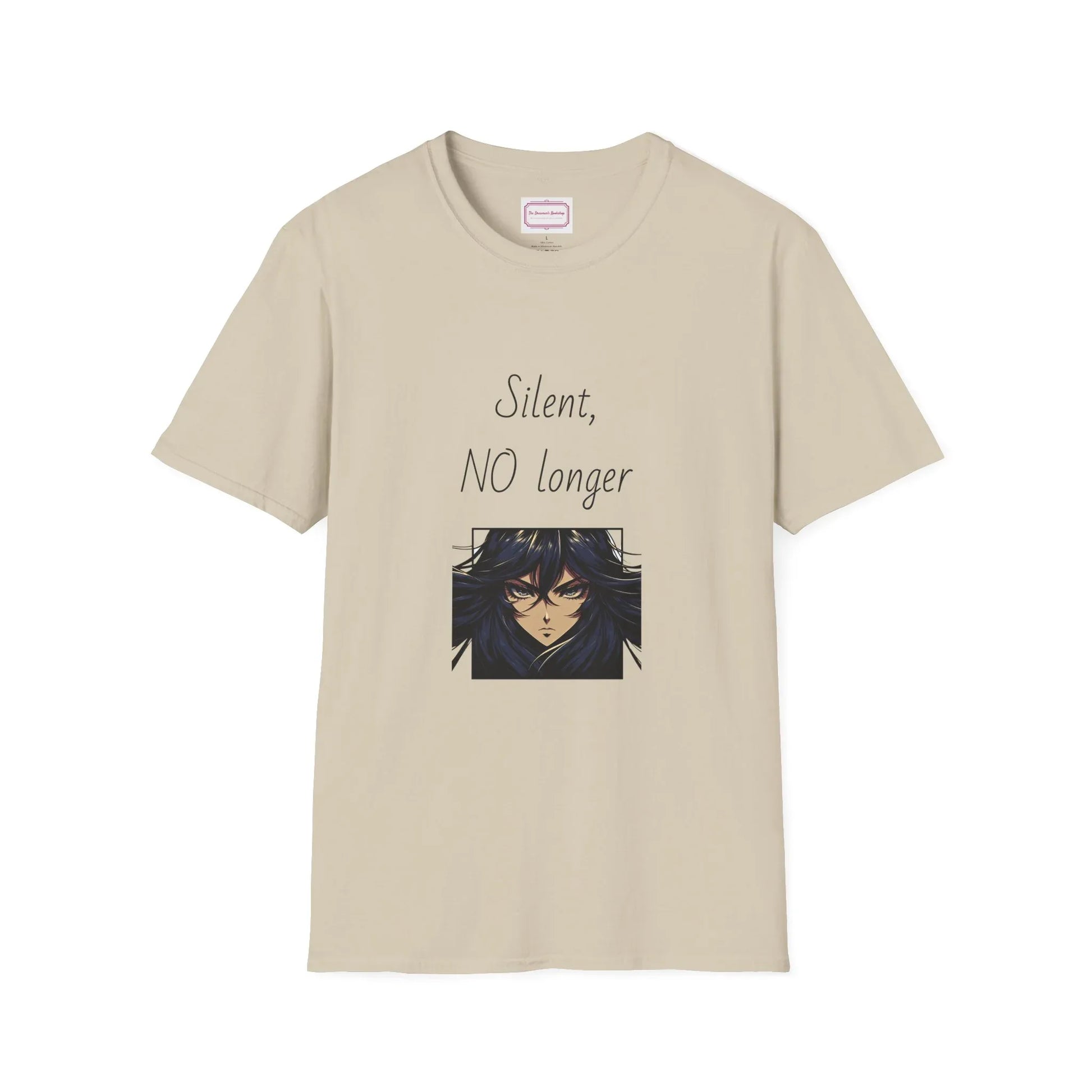 Inspirational Unisex Softstyle T-Shirt - "Silent, NO longer" - The Dreamer's Bookshop.