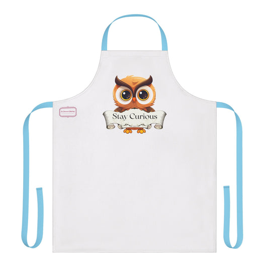 Fun Book Lover Apron with 5-Color Straps | "Stay Curious"