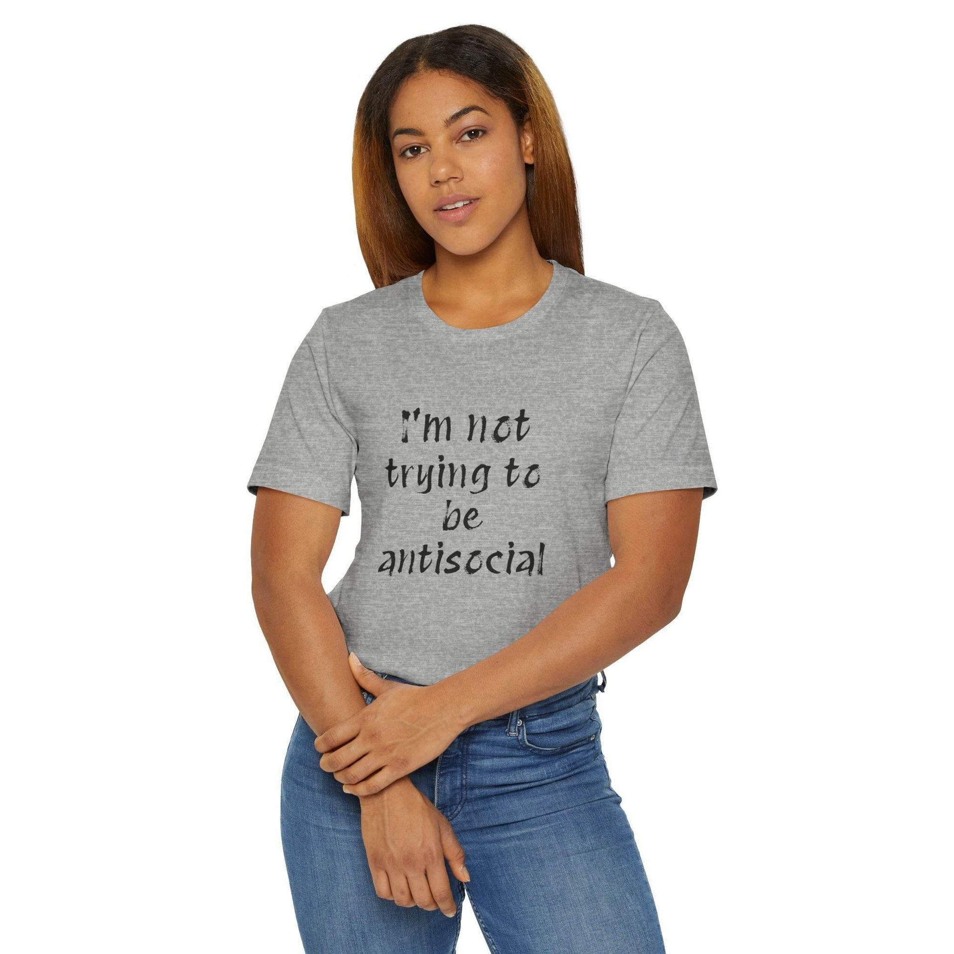 Funny Unisex Jersey T-Shirt - Anti-Social Vibe for Booktroverts - The Dreamer's Bookshop.