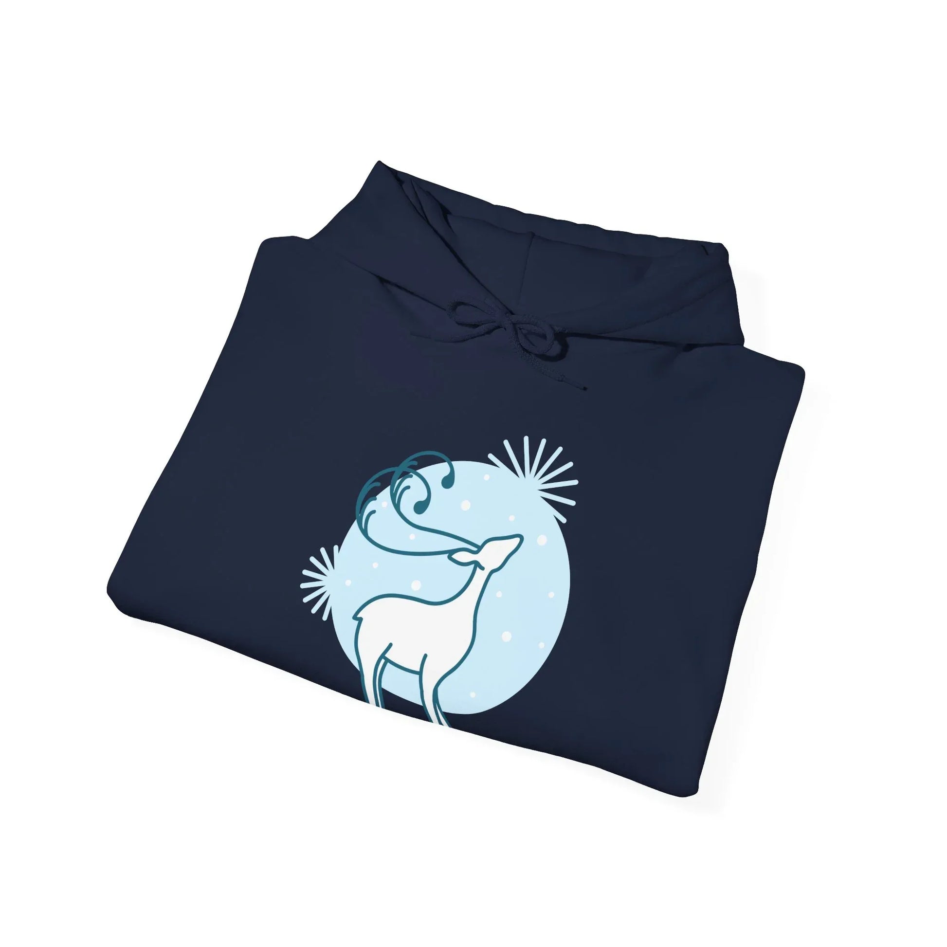Christmas Deer Hoodie - Cozy Unisex Sweatshirt for Book Lovers - The Dreamer's Bookshop.