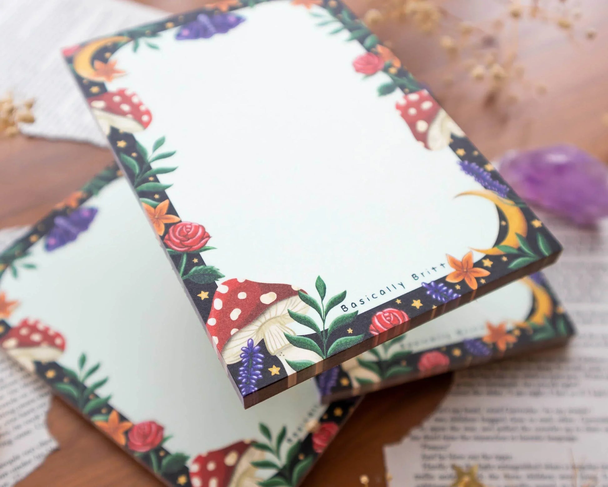 Basically Britt - Notepad - Woodland Magic Toadstool Forrest 6 - The Dreamer's Bookshop.