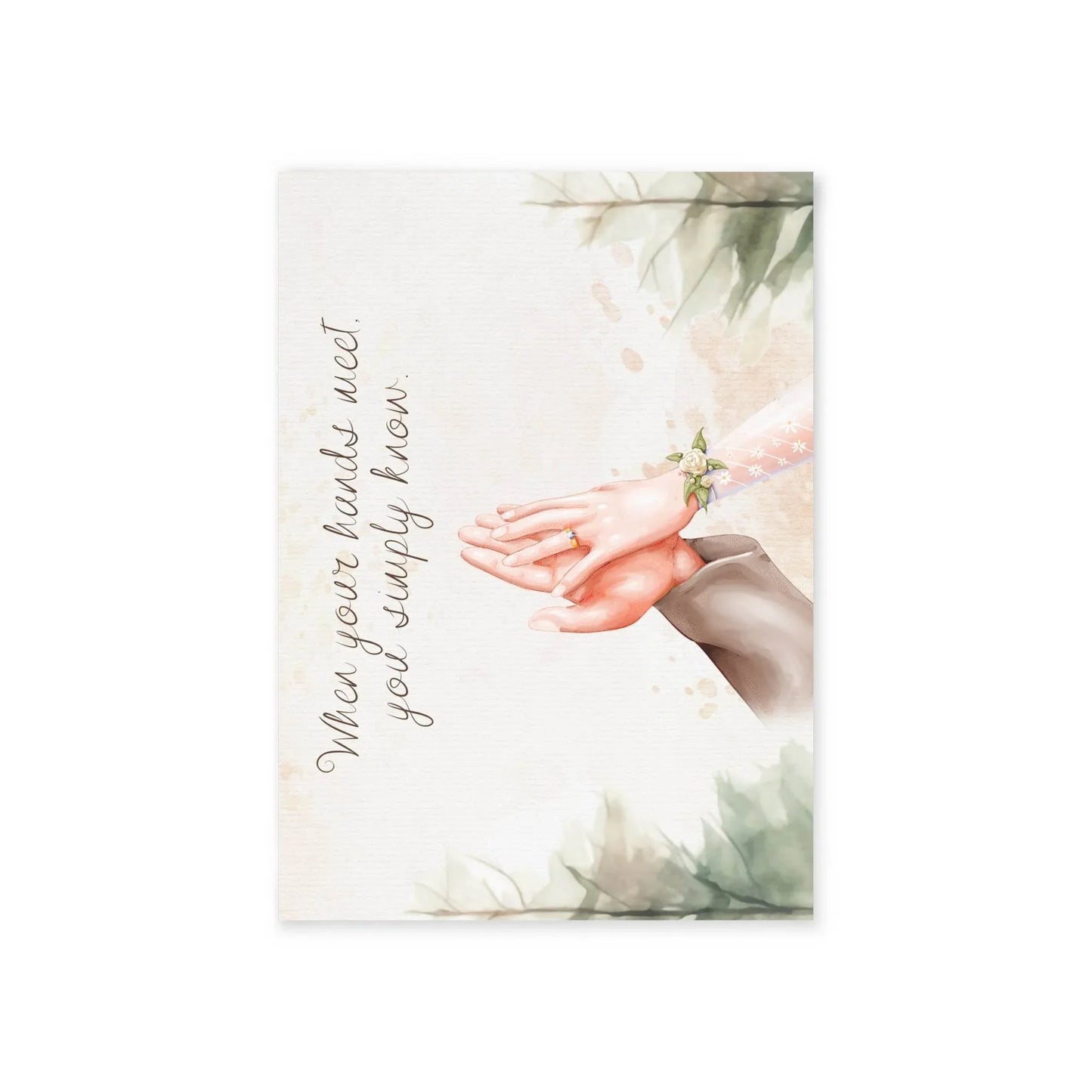 The Dreamer's Bookshop Cute "Your Hands" Wedding Card - The Dreamer's Bookshop.