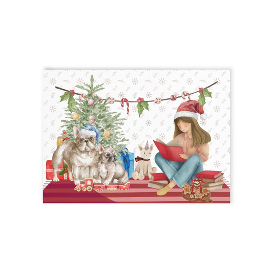 The Dreamer's Bookshop "Festive Pugs" Christmas Card - The Dreamer's Bookshop.