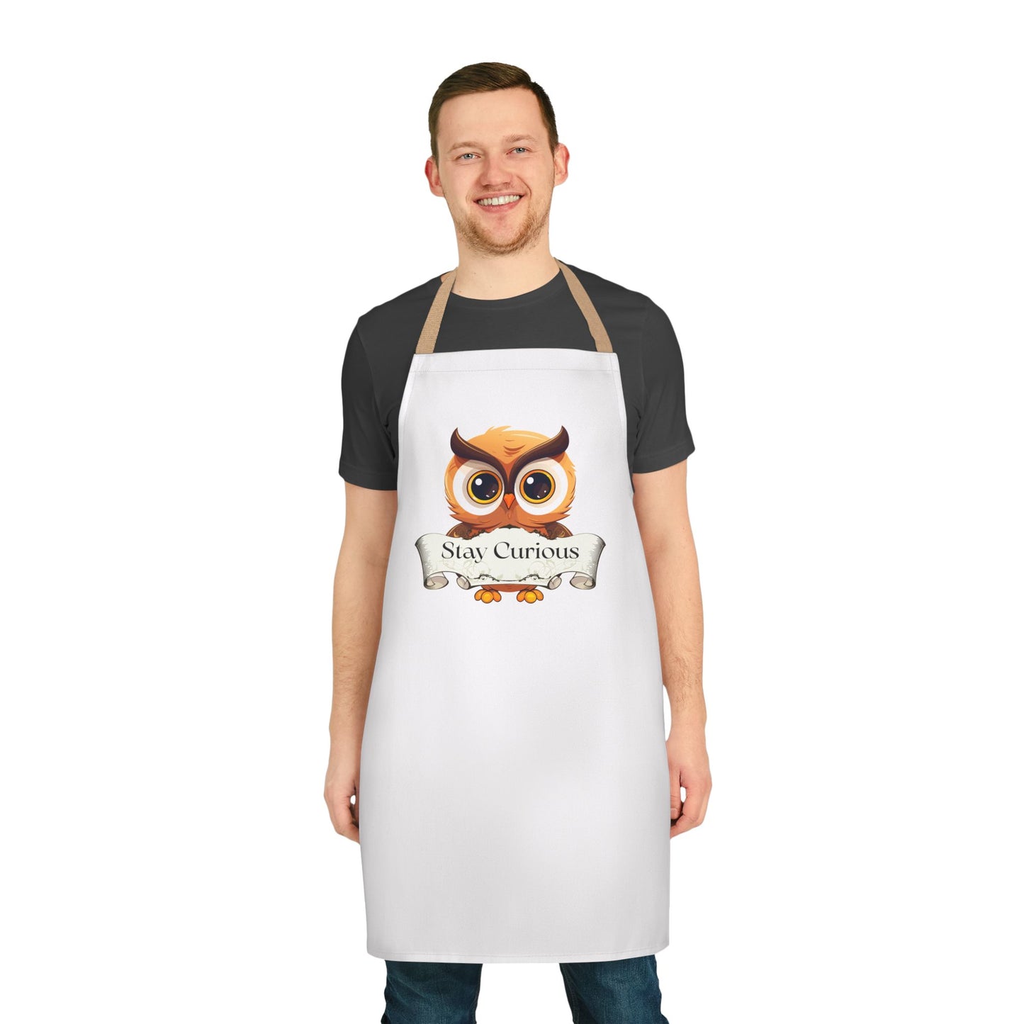 Fun Book Lover Apron with 5-Color Straps | "Stay Curious"