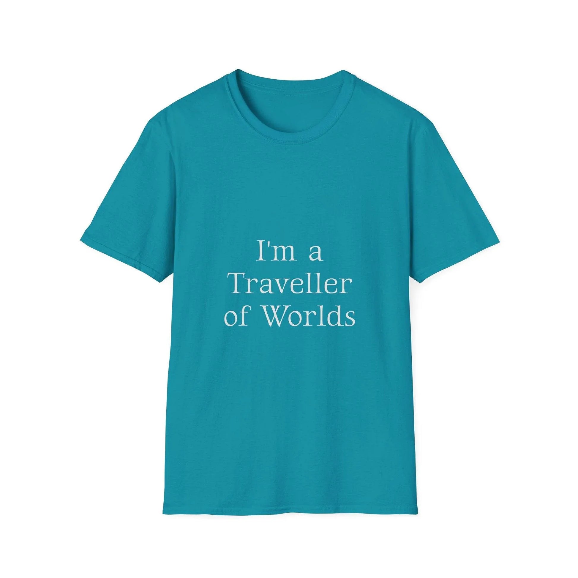 Unisex Softstyle T-Shirt - 'I'm a Traveller of Worlds' & 'Books Take Me Places Far & Beyond' - The Dreamer's Bookshop.